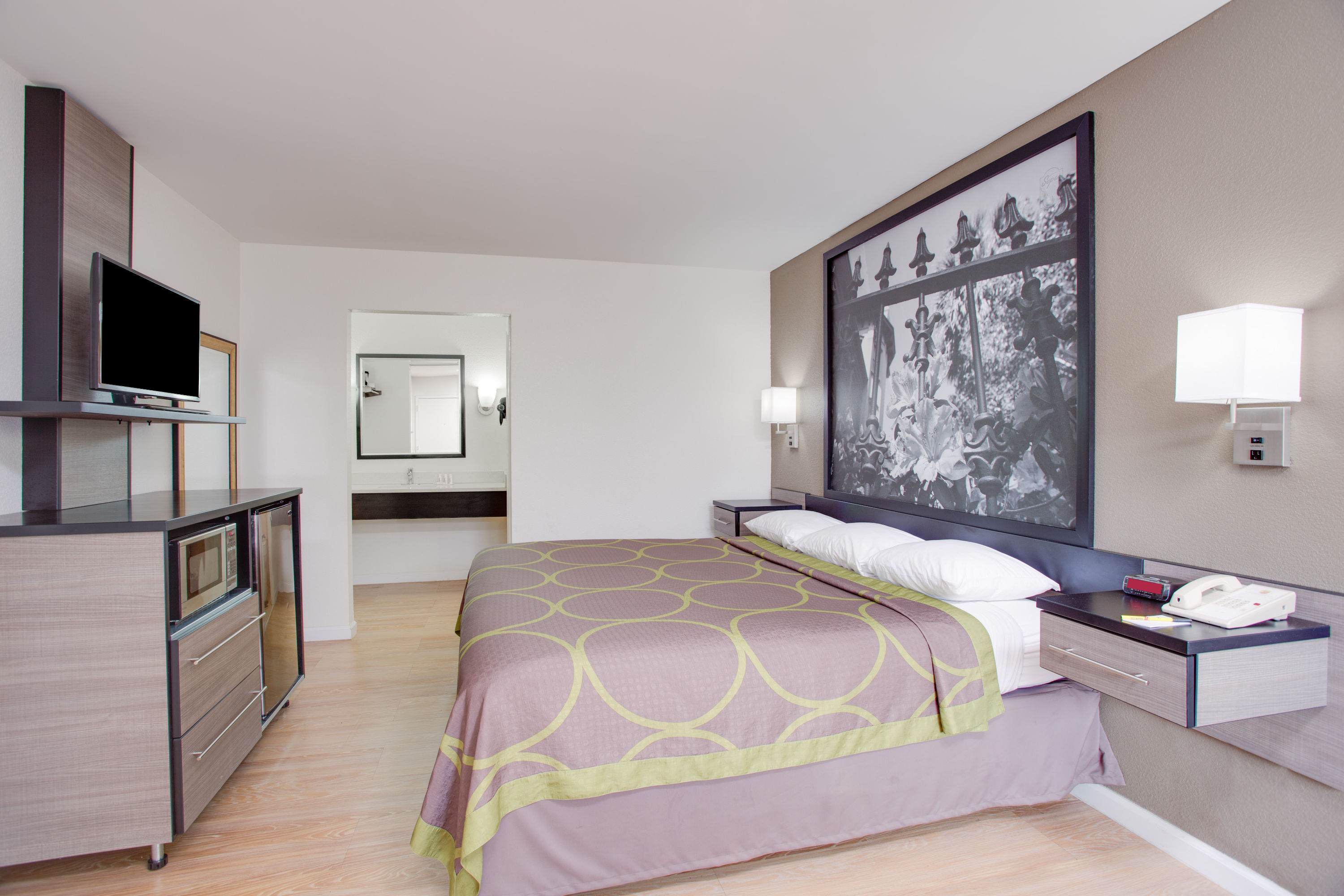 Guest room at the Super 8 by Wyndham Dalton in Dalton, Georgia