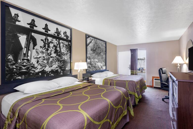 Guest room at the Super 8 Locust Grove in Locust Grove, Georgia