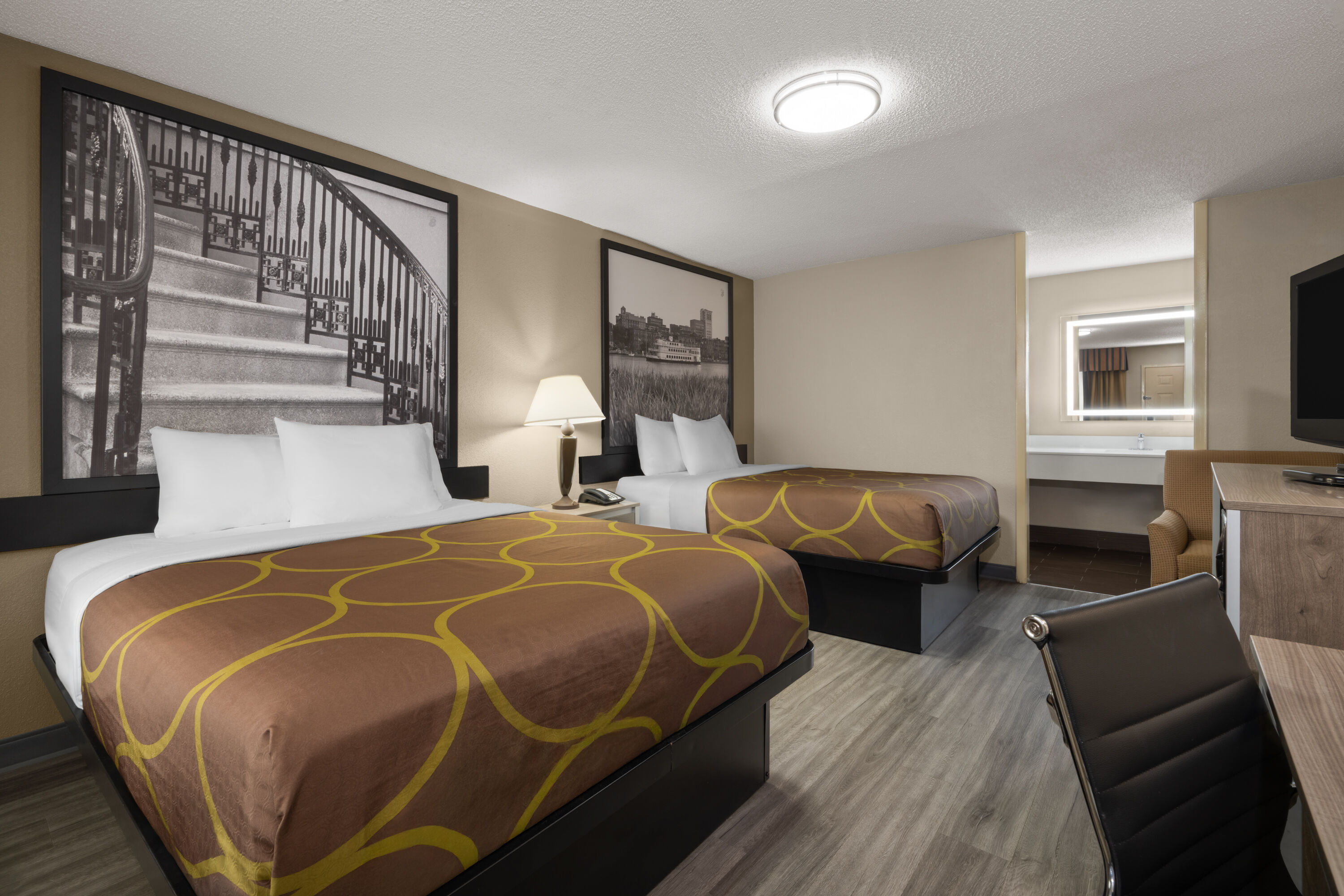 Guest room at the Super 8 by Wyndham Macon West in Macon, Georgia