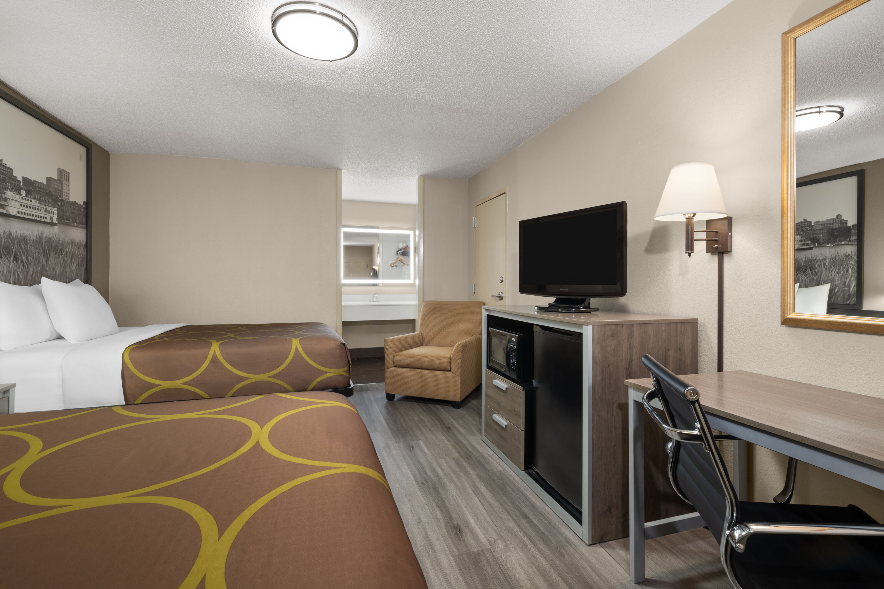 Guest room at the Super 8 by Wyndham Macon West in Macon, Georgia