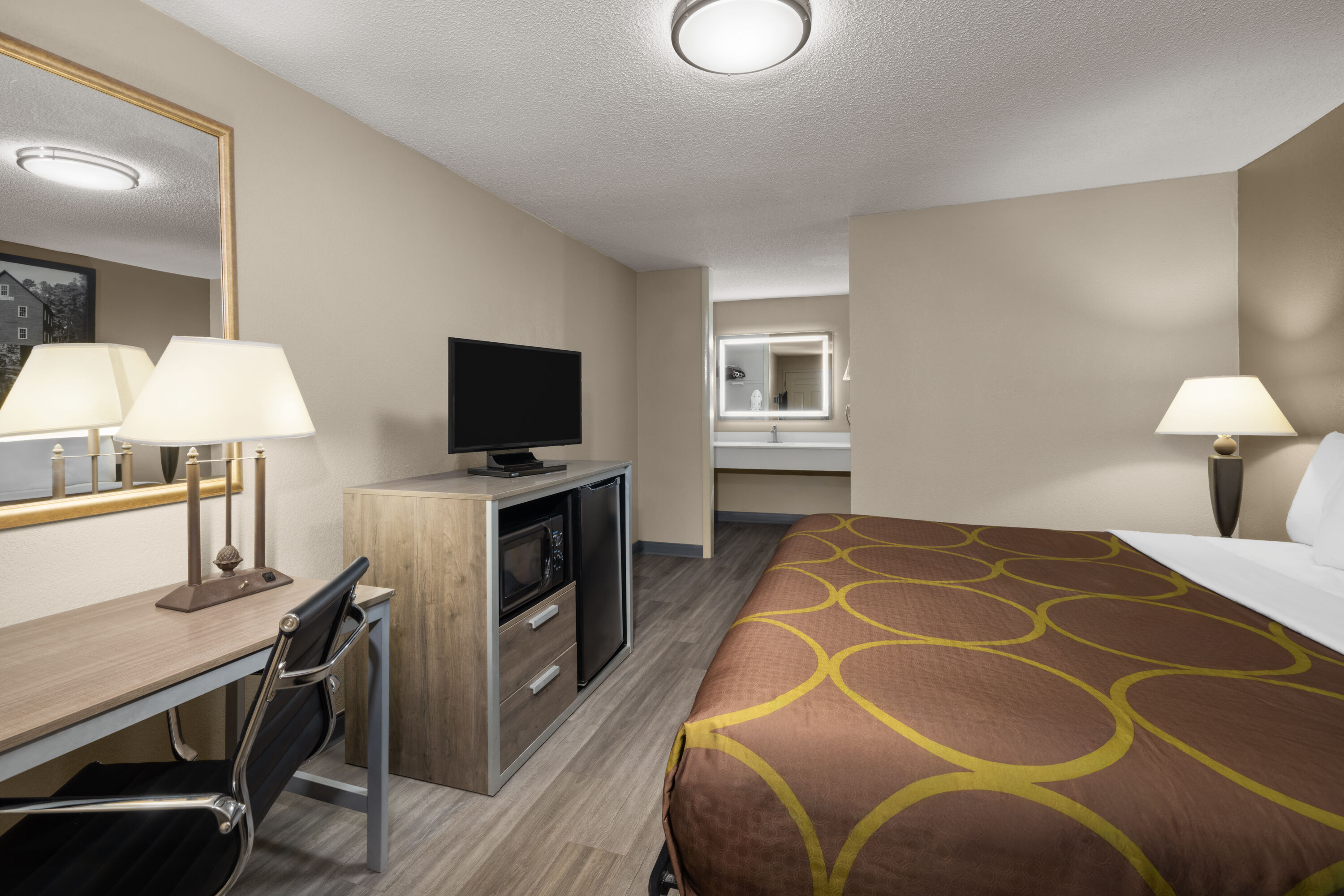 Guest room at the Super 8 by Wyndham Macon West in Macon, Georgia