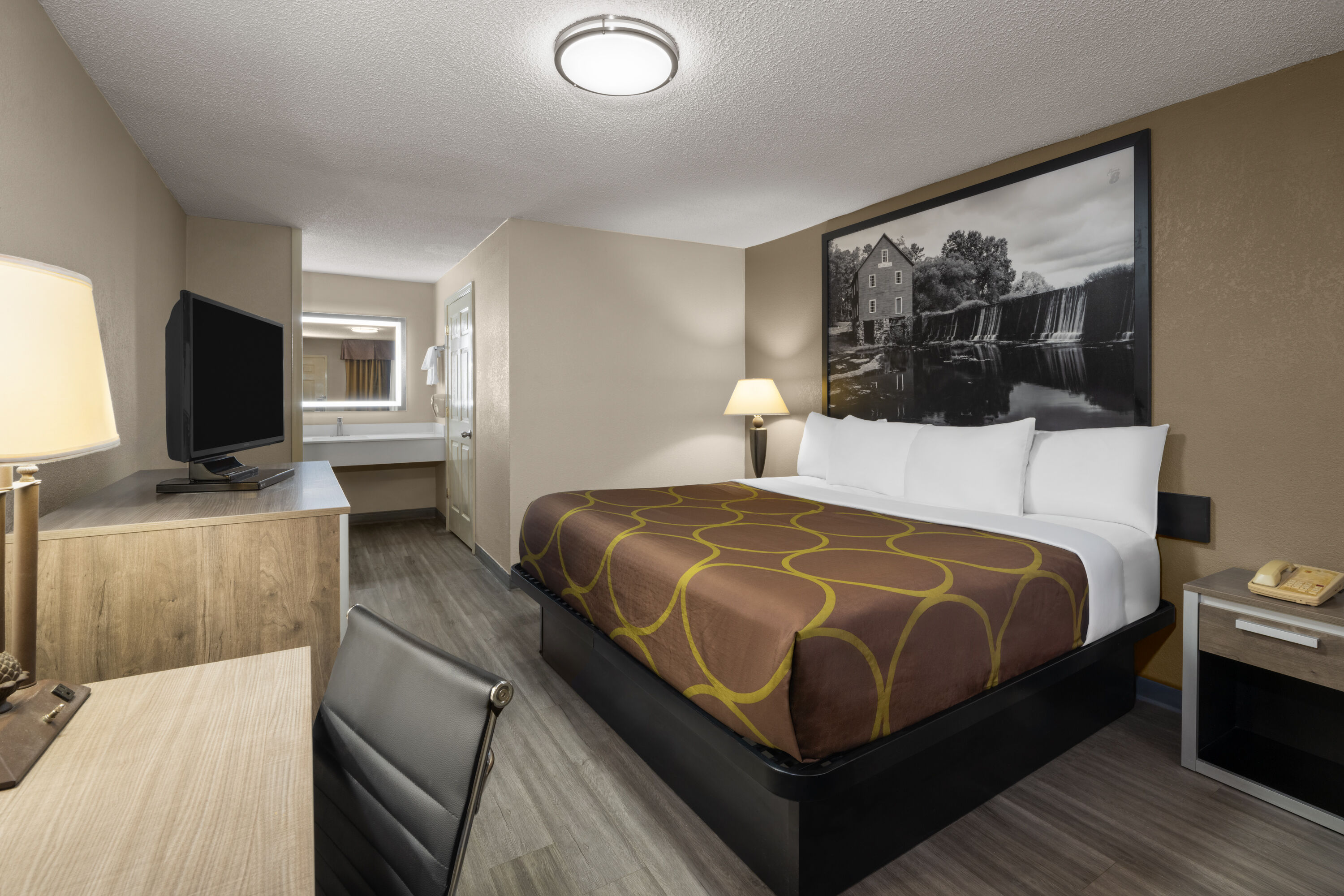 Guest room at the Super 8 by Wyndham Macon West in Macon, Georgia