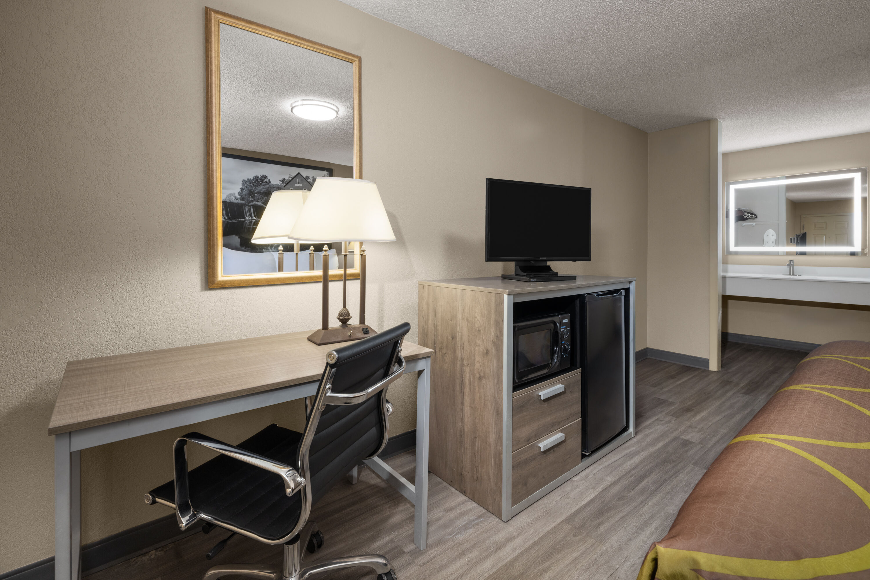 Guest room at the Super 8 by Wyndham Macon West in Macon, Georgia