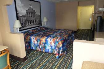 Guest room at the Super 8 McDonough in McDonough, Georgia