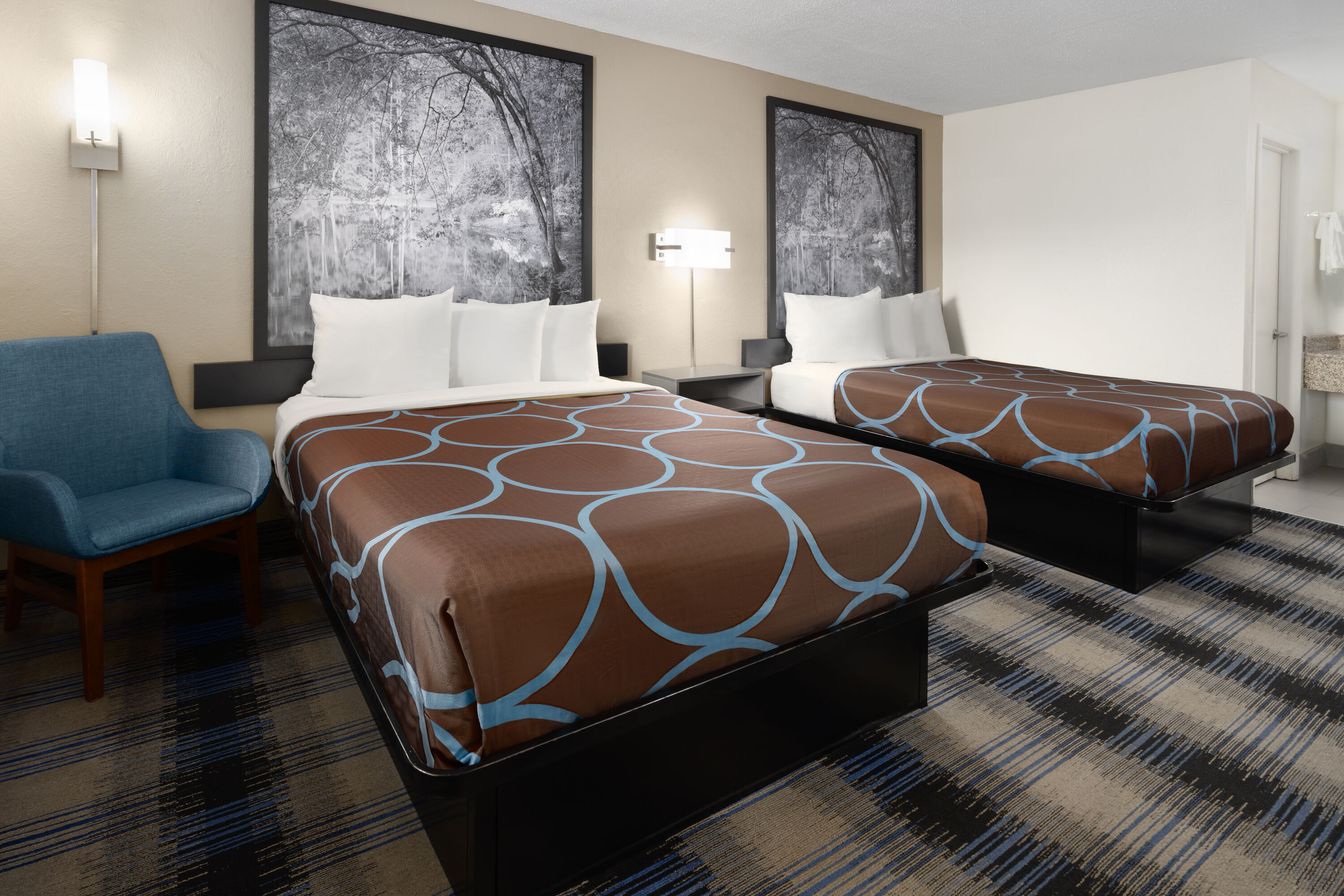 Guest room at the Super 8 by Wyndham Perry National Fairground Area I-75 in Perry, Georgia