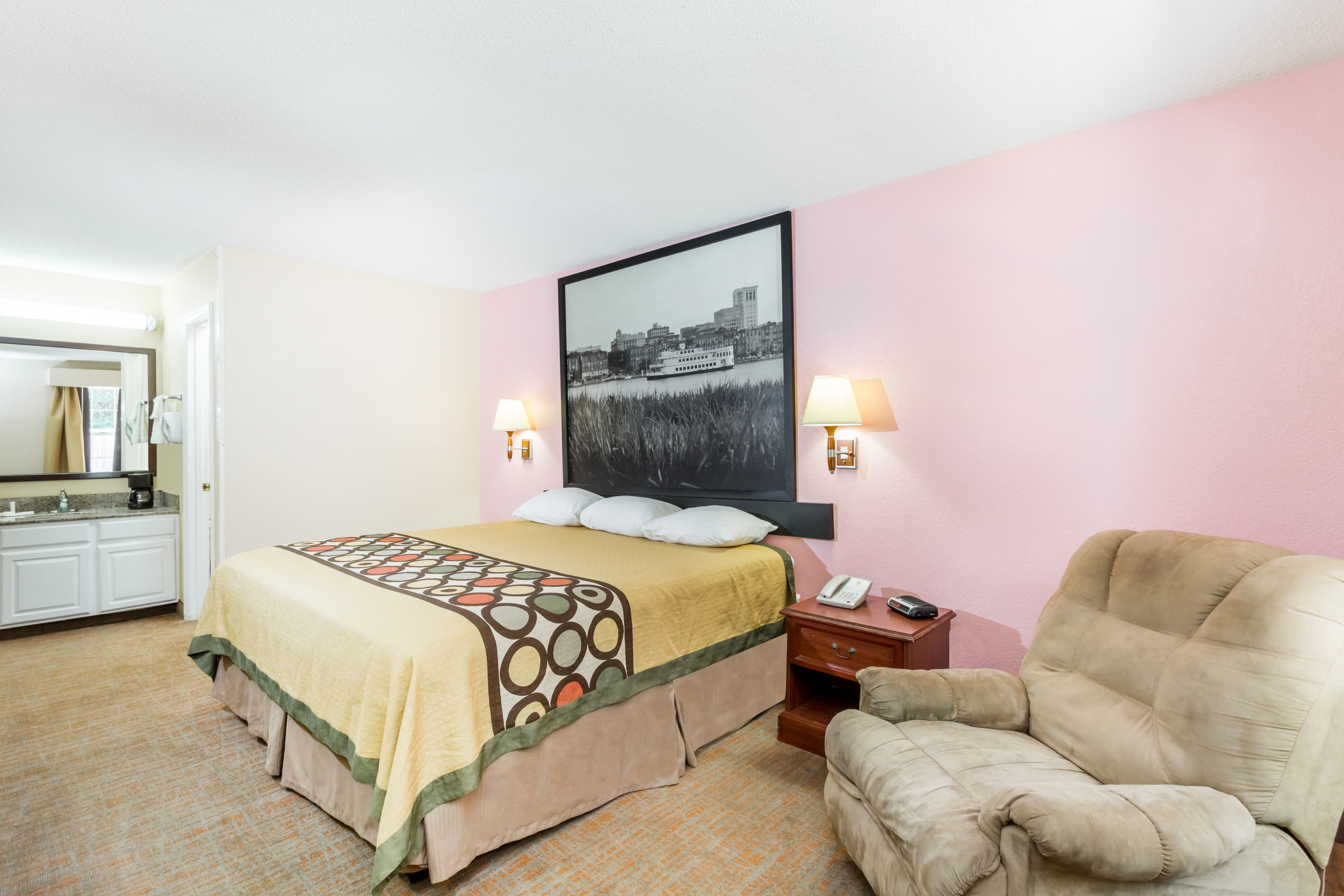 Guest room at the Super 8 by Wyndham Statesboro in Statesboro, Georgia