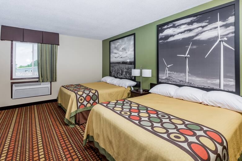 Guest room at the Super 8 Adair IA in Adair, Iowa