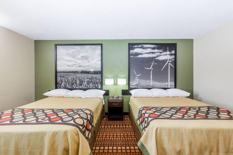 Guest room at the Super 8 Adair IA in Adair, Iowa