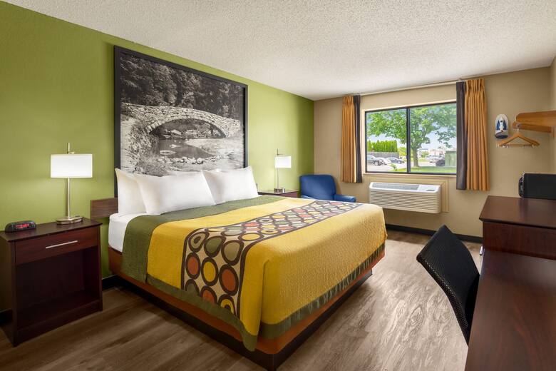 Guest room at the Super 8 Ankeny/Des Moines Area in Ankeny, Iowa