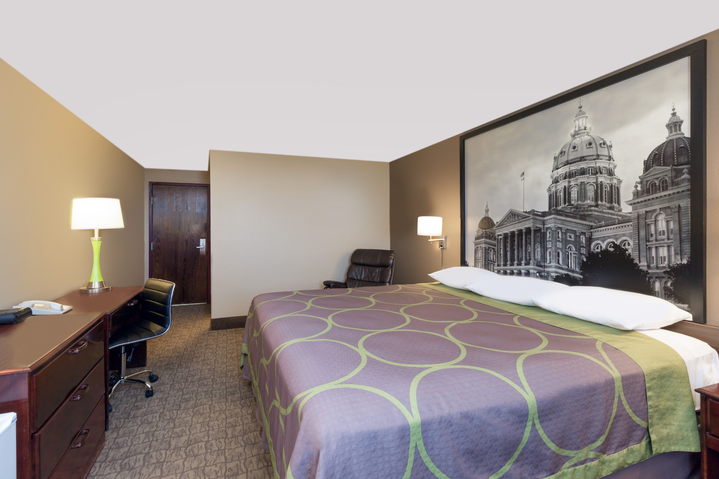 Guest room at the Super 8 by Wyndham Carroll in Carroll, Iowa