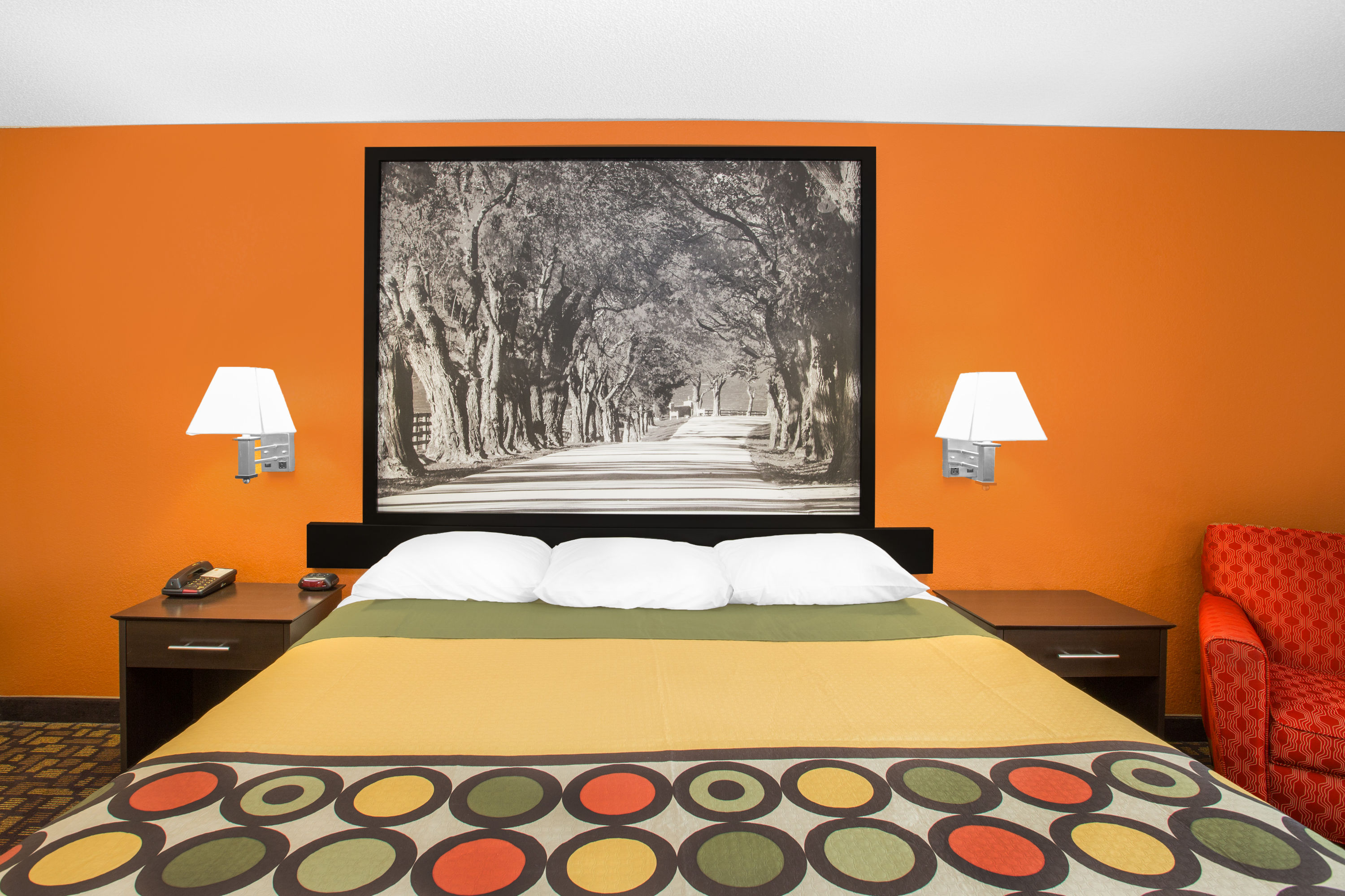 Guest room at the Super 8 by Wyndham Clive IA in Clive, Iowa