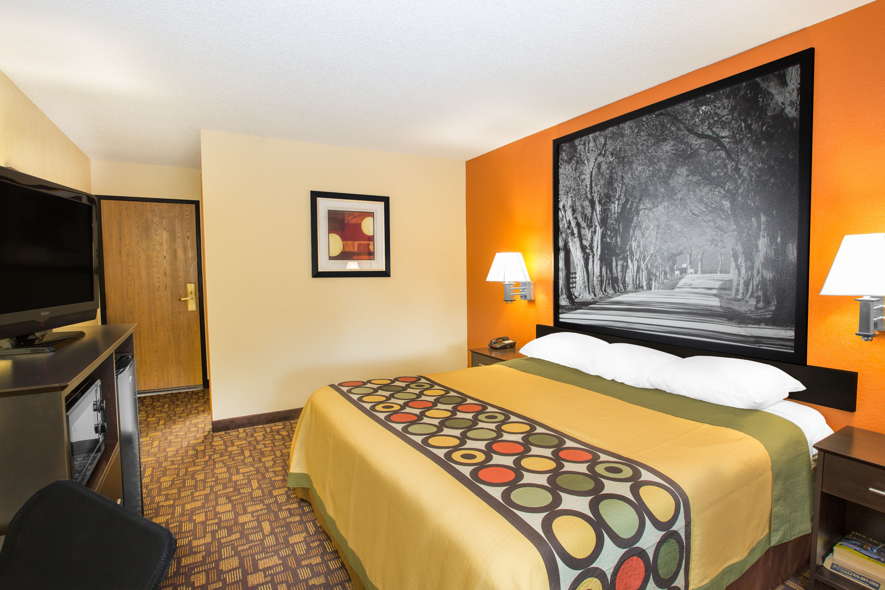 Guest room at the Super 8 by Wyndham Clive IA in Clive, Iowa