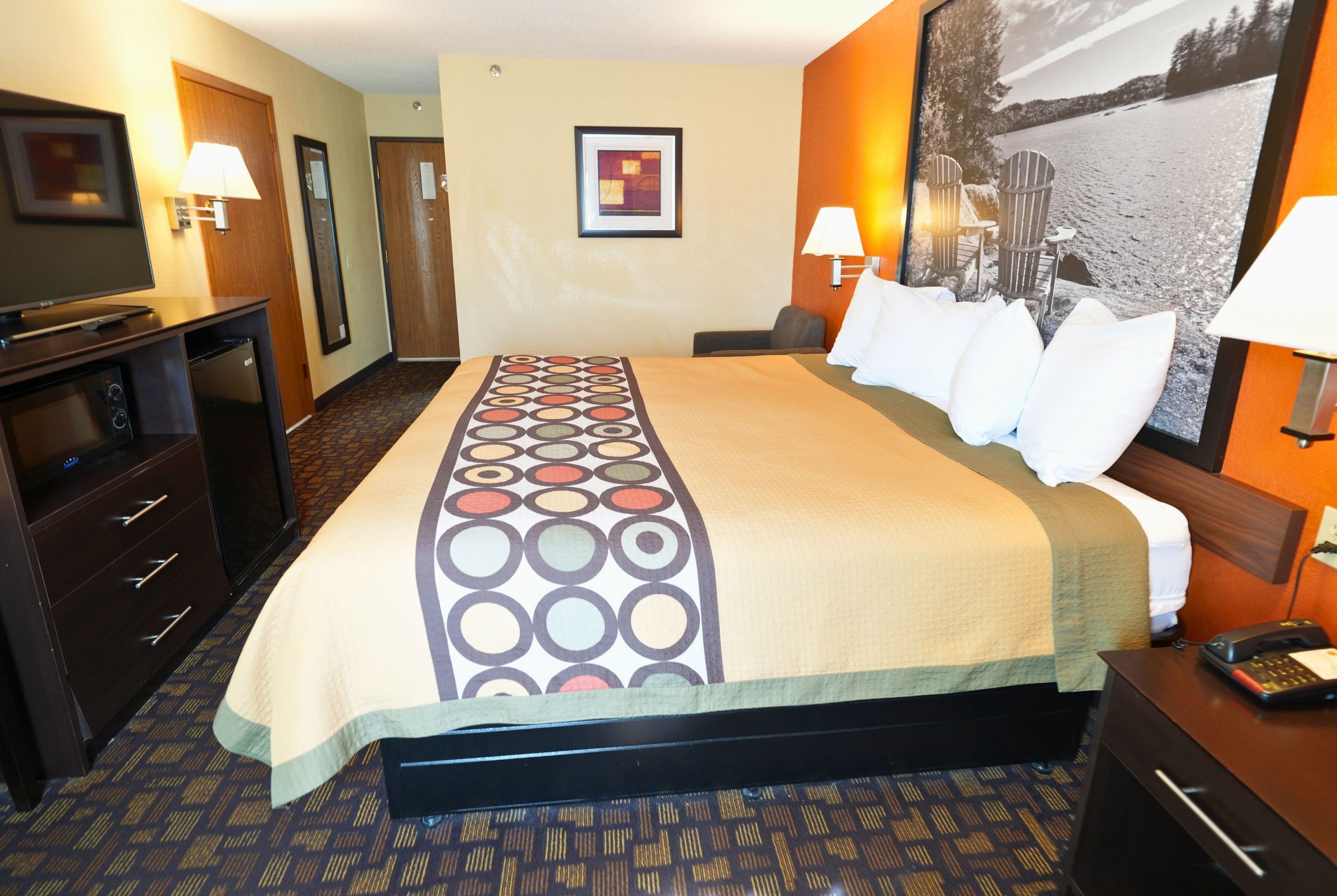 Guest room at the Super 8 by Wyndham Clive IA in Clive, Iowa