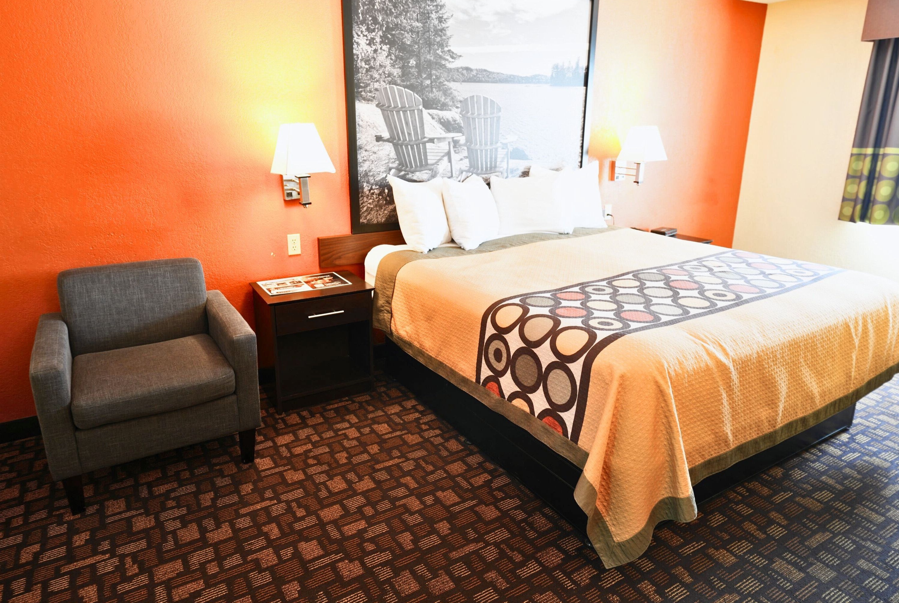 Guest room at the Super 8 by Wyndham Clive IA in Clive, Iowa