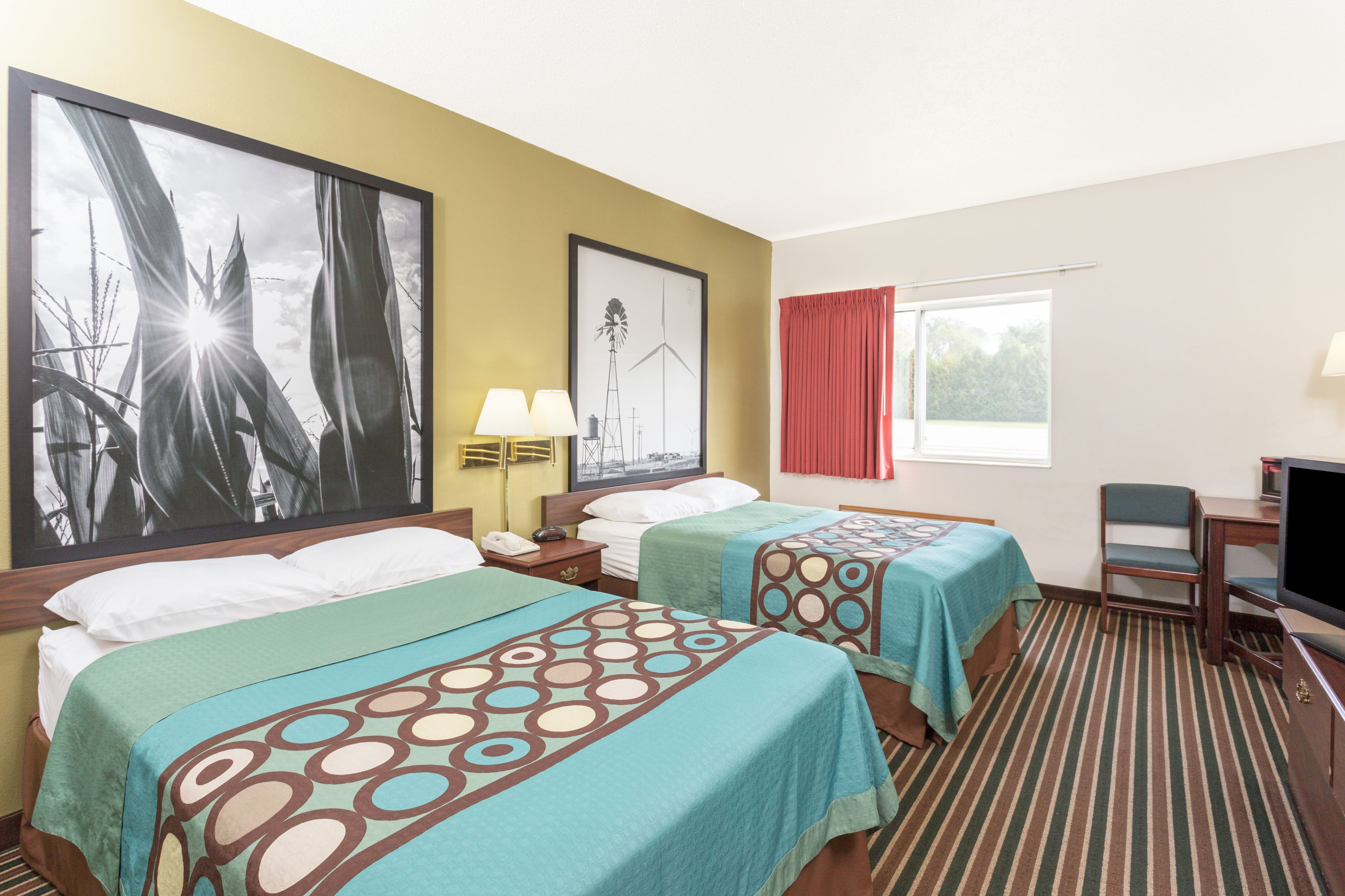 Guest room at the Super 8 by Wyndham Cresco IA in Cresco, Iowa