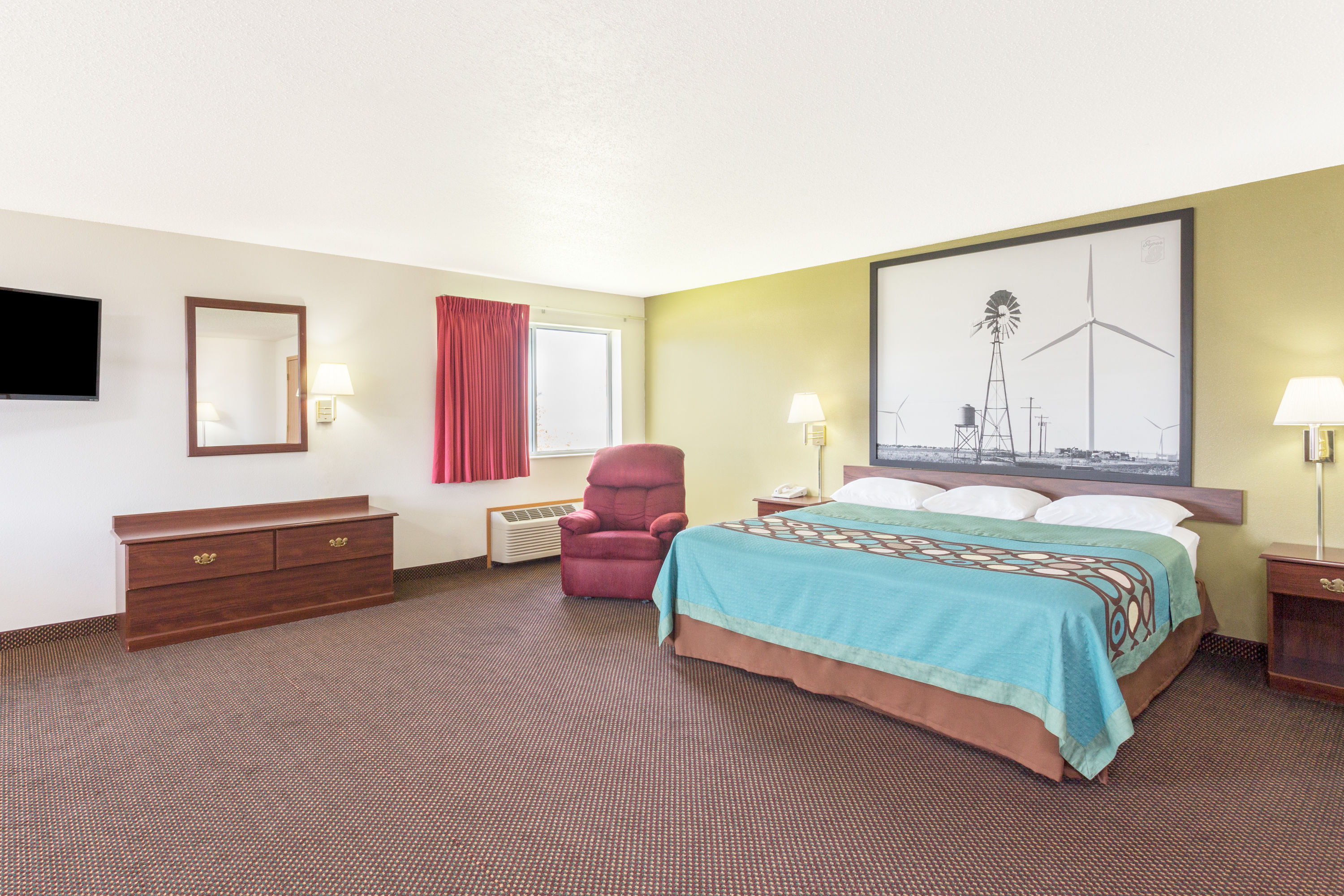 Guest room at the Super 8 by Wyndham Cresco IA in Cresco, Iowa