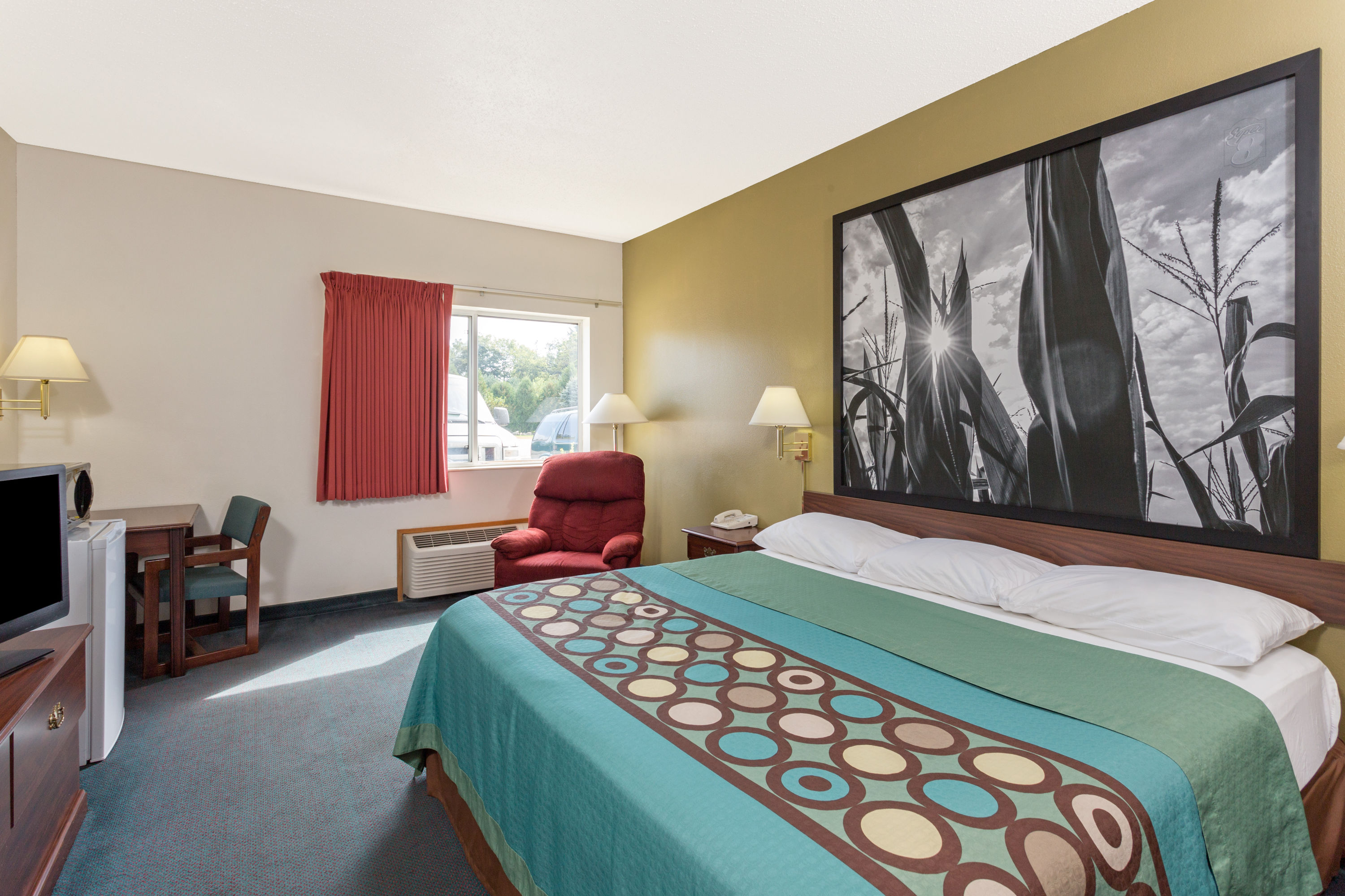 Guest room at the Super 8 by Wyndham Cresco IA in Cresco, Iowa