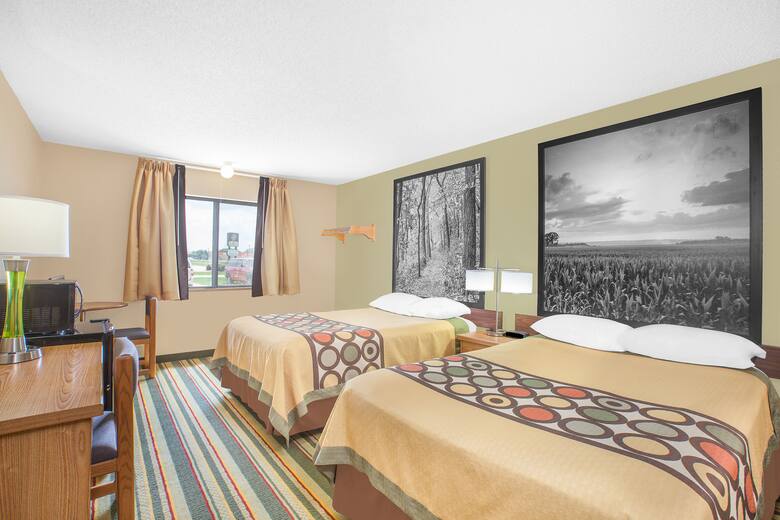 Guest room at the Super 8 Mt Pleasant in Mount Pleasant, Iowa
