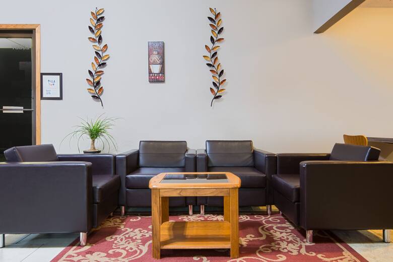 Super 8 Pella hotel lobby in Pella, Iowa