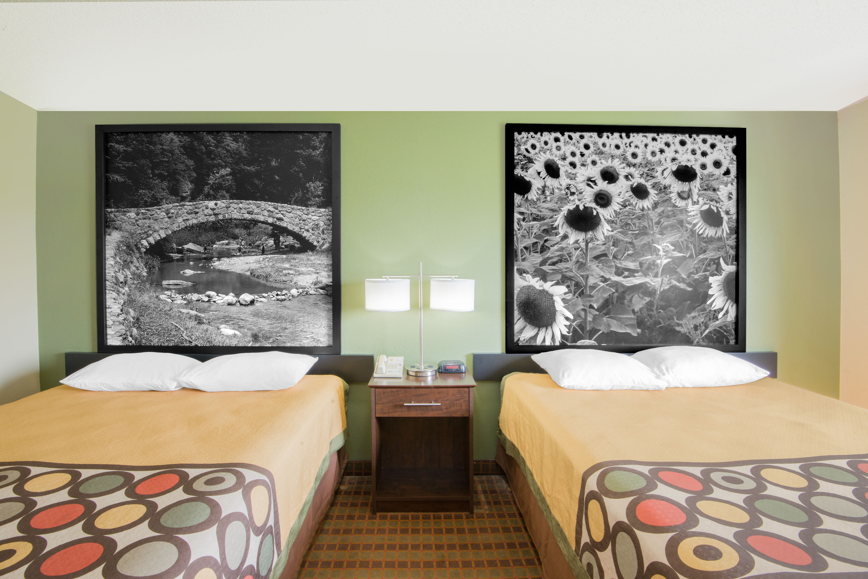 Guest room at the Super 8 by Wyndham Story City in Story City, Iowa