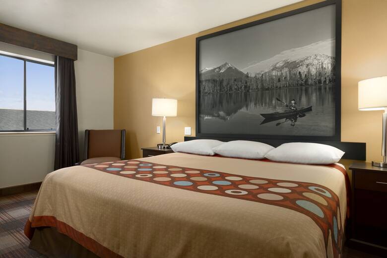 Guest room at the Super 8 Idaho Falls in Idaho Falls, Idaho