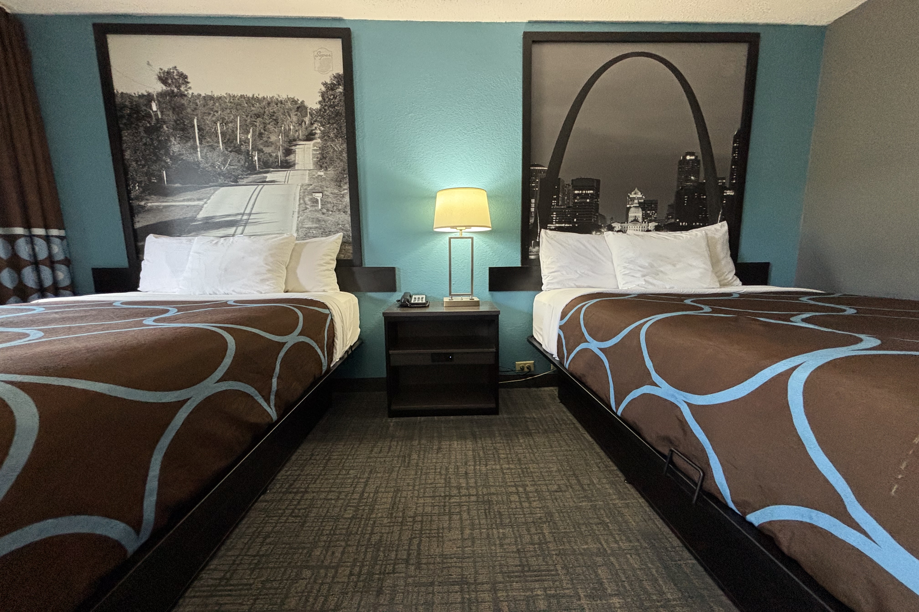 Guest room at the Super 8 by Wyndham Belleville IL/St. Louis Area in Belleville, Illinois