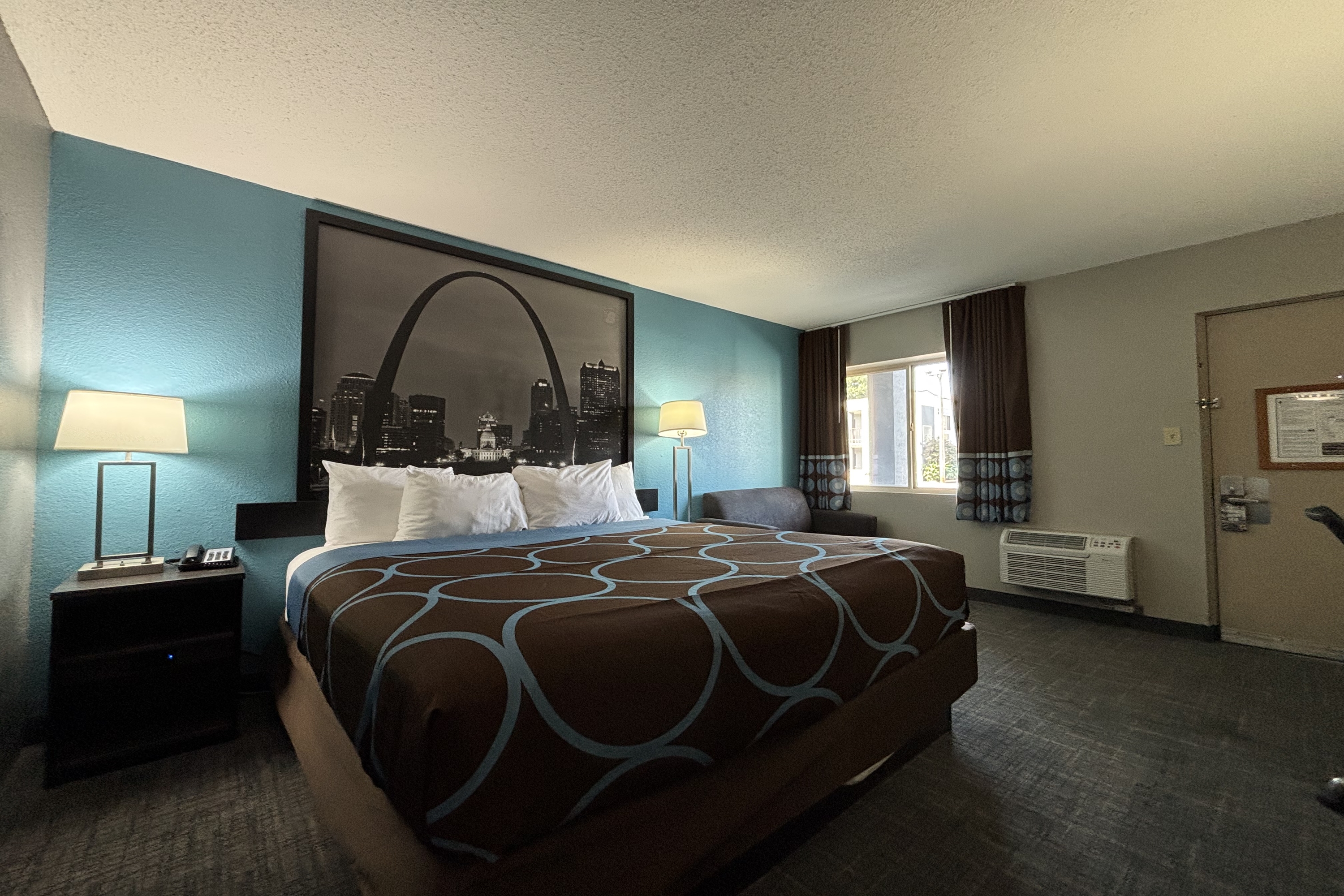 Guest room at the Super 8 by Wyndham Belleville IL/St. Louis Area in Belleville, Illinois