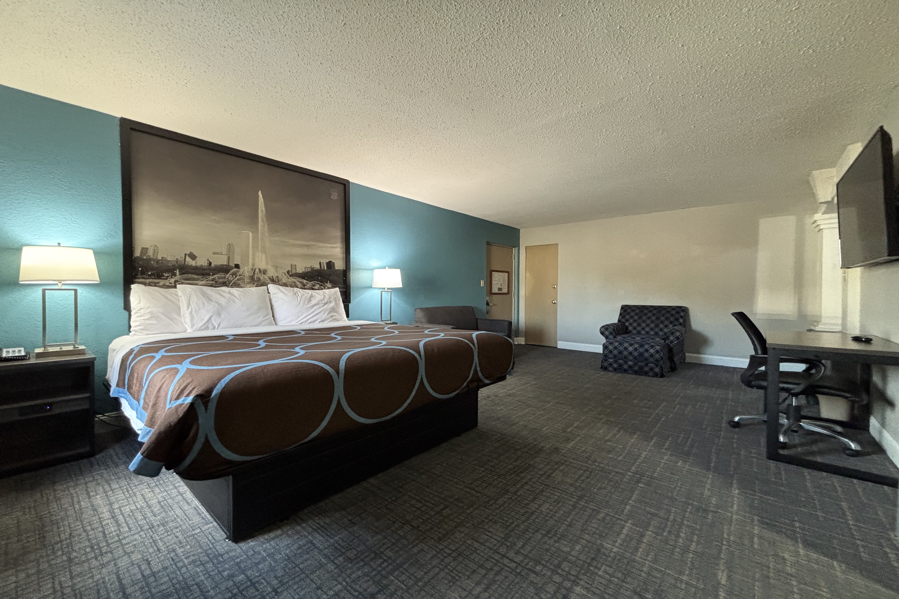 Guest room at the Super 8 by Wyndham Belleville IL/St. Louis Area in Belleville, Illinois