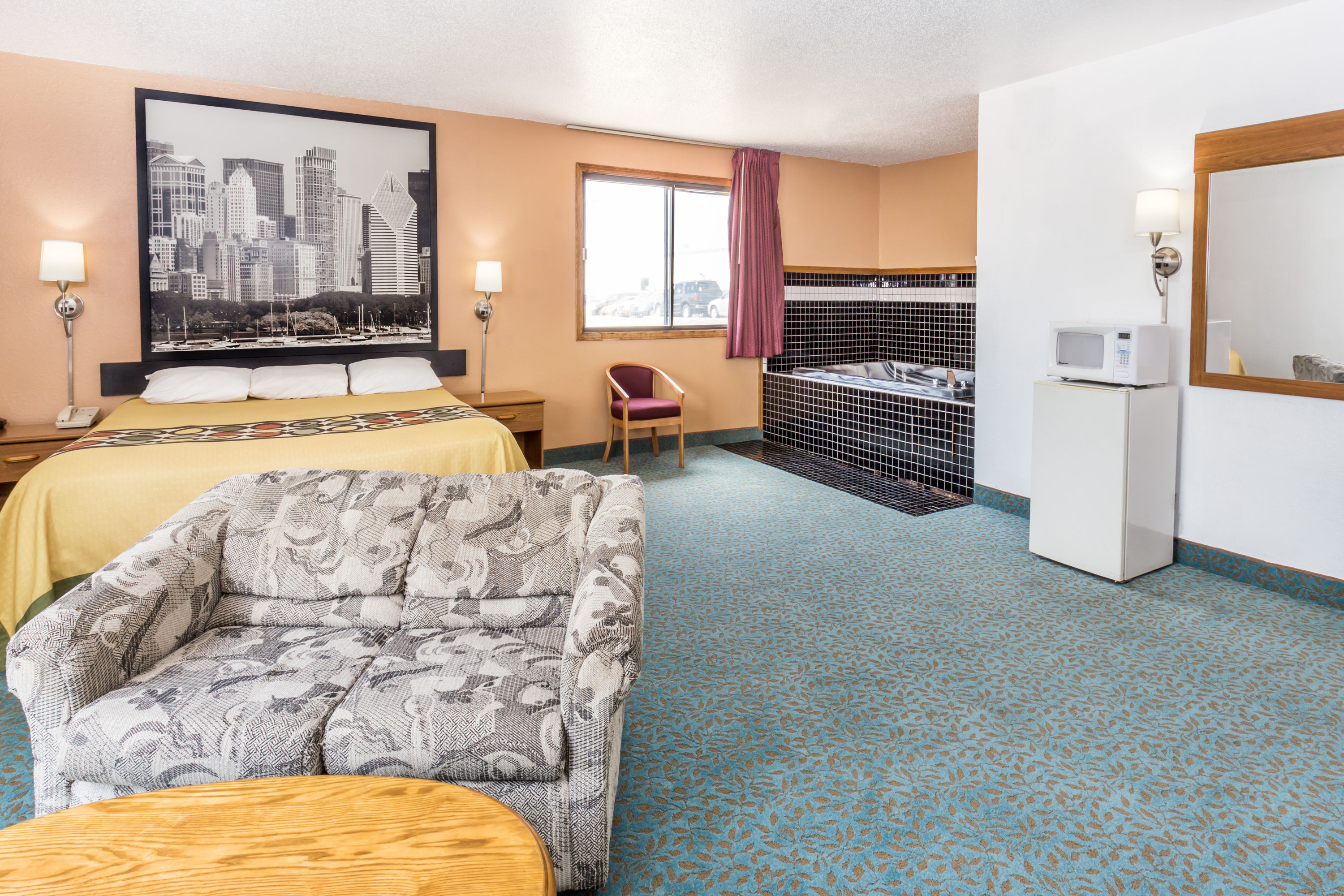 Guest room at the Super 8 by Wyndham Bourbonnais/Kankakee Area in Bourbonnais, Illinois