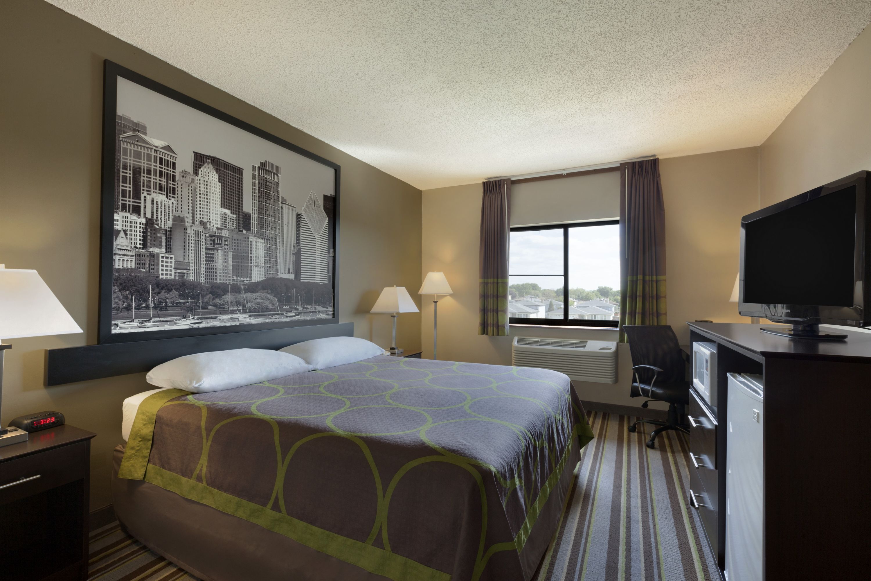 Guest room at the Super 8 by Wyndham Bridgeview/Chicago Area in Bridgeview, Illinois