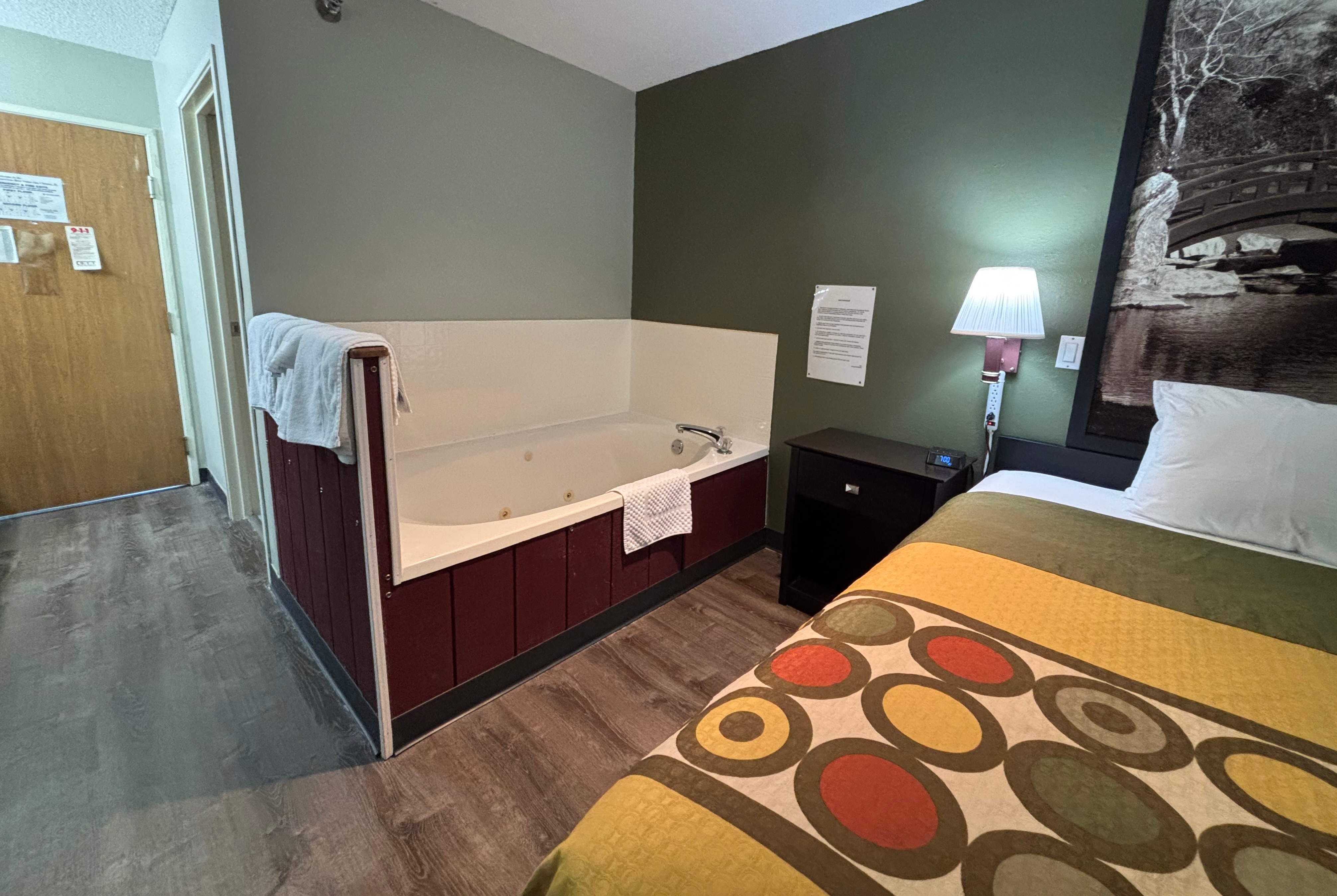 Guest room bath at the Super 8 by Wyndham Chenoa in chenoa, Illinois