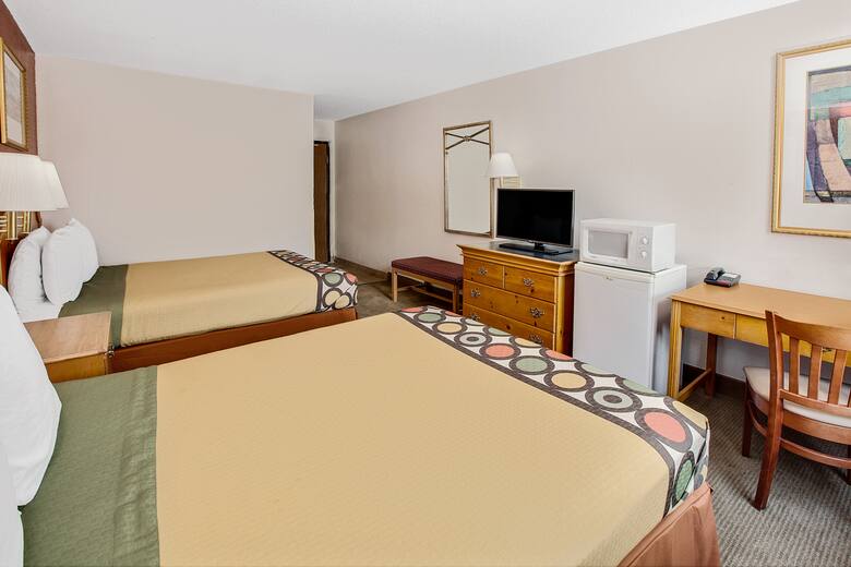 Guest room at the Super 8 Crystal Lake in Crystal Lake, Illinois