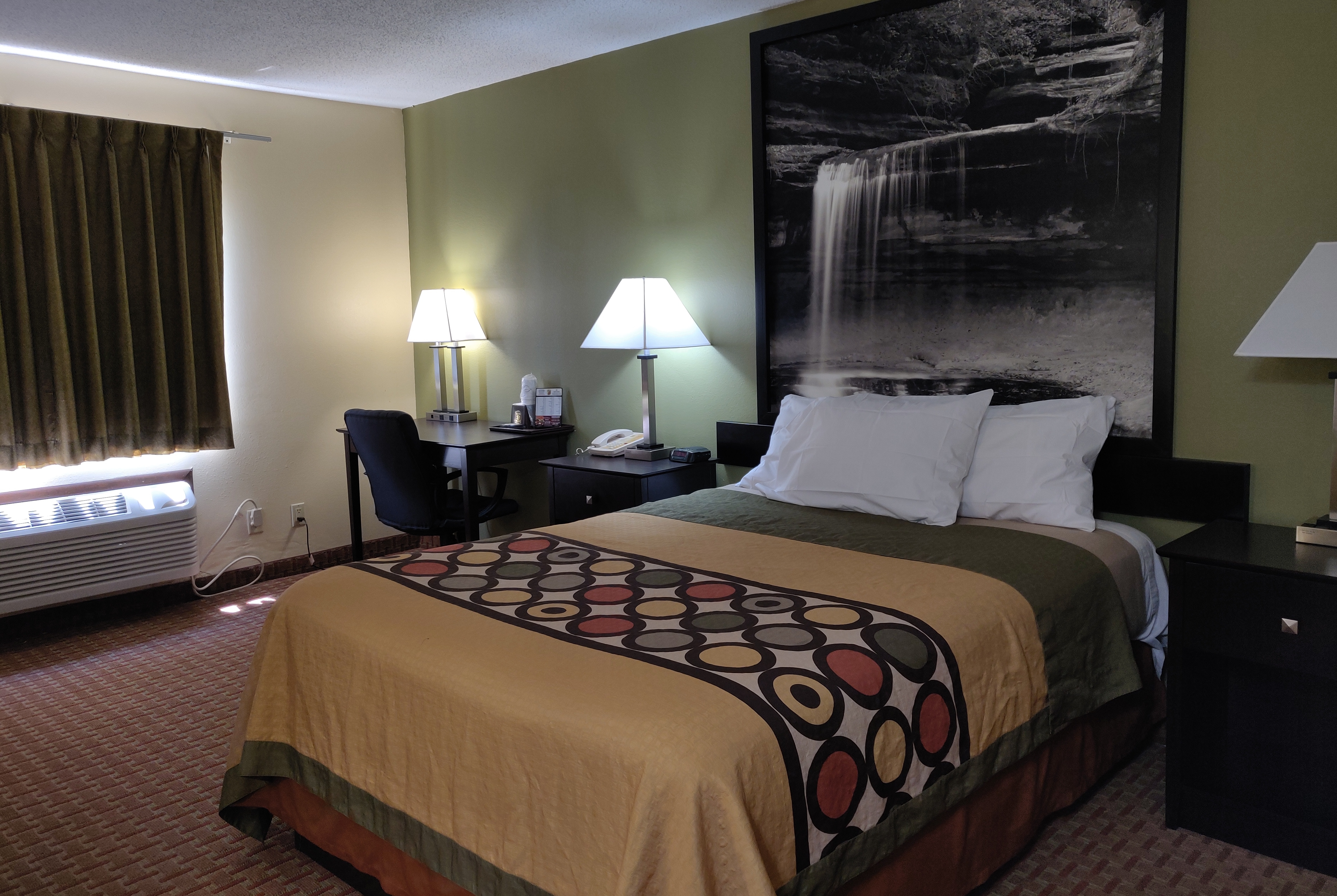 Guest room at the Super 8 by Wyndham DeKalb IL in DeKalb, Illinois