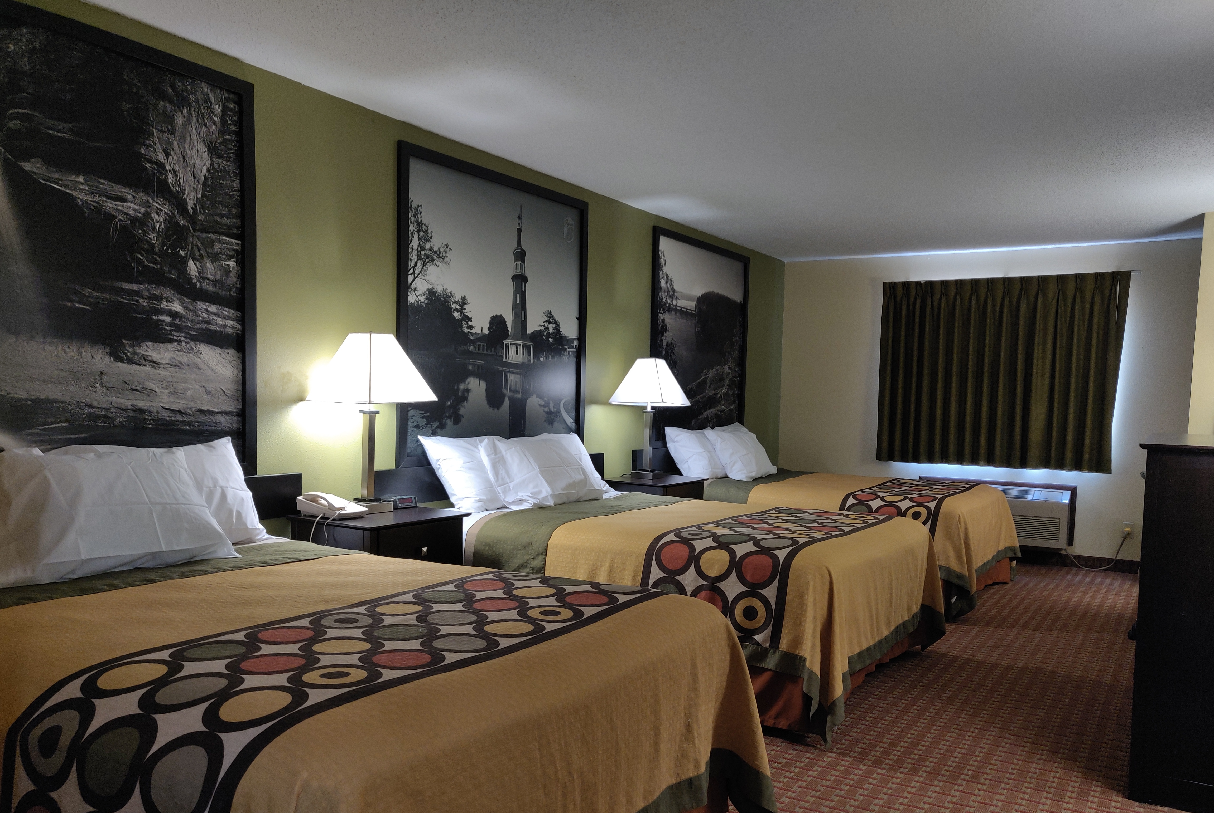 Guest room at the Super 8 by Wyndham DeKalb IL in DeKalb, Illinois