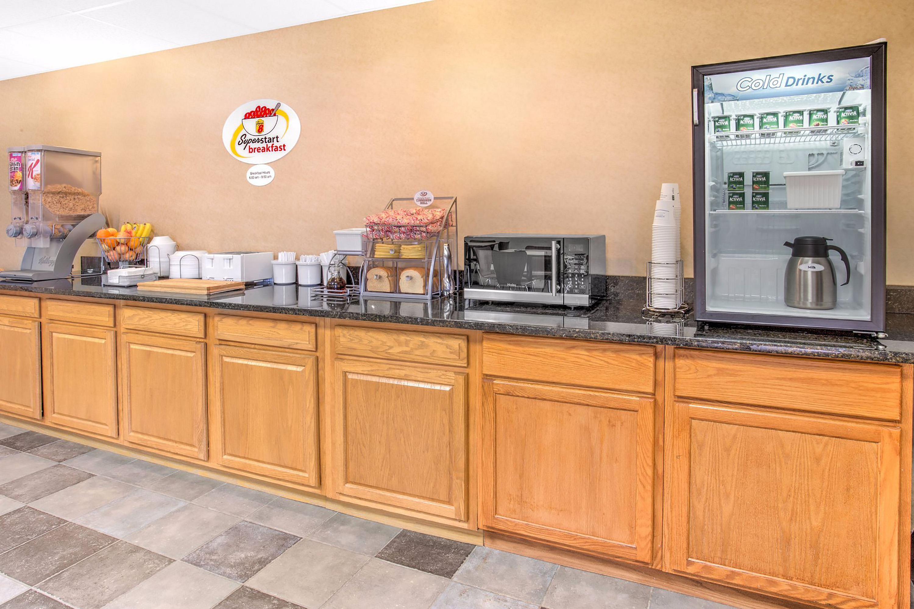 Free breakfast at Super 8 by Wyndham Galva in Galva, Illinois