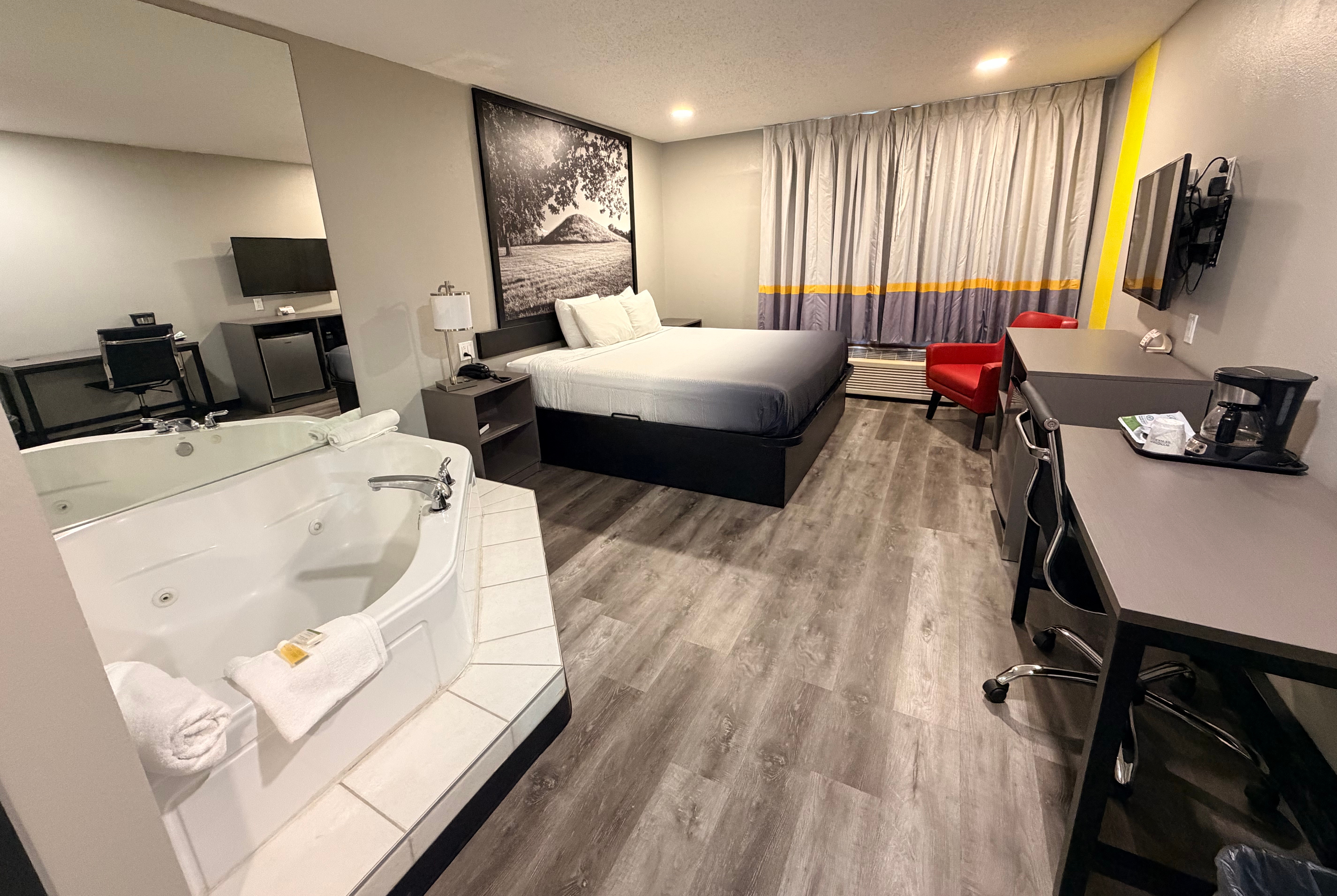 Guest room at the Super 8 by Wyndham Macomb in Macomb, Illinois