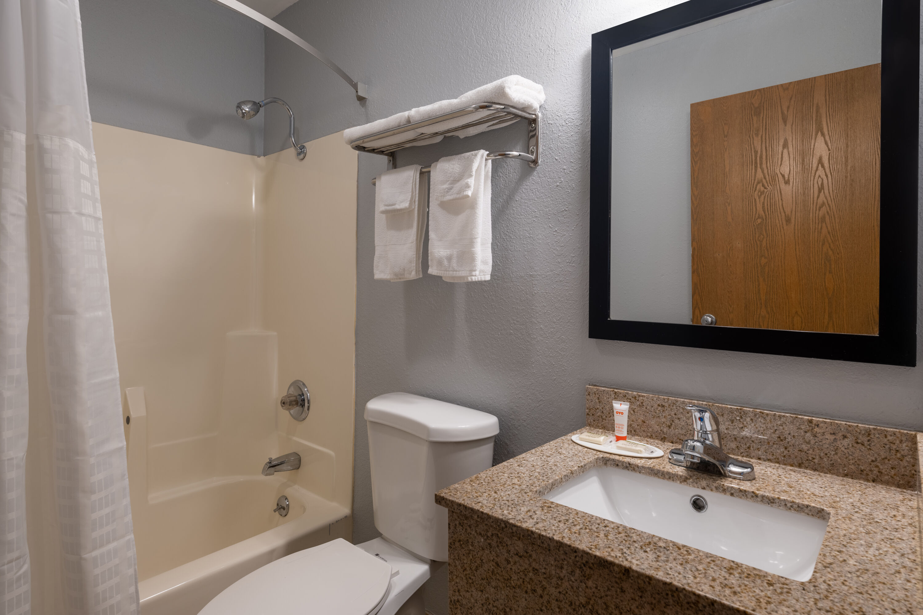 Guest room at the Super 8 by Wyndham Mattoon in Mattoon, Illinois