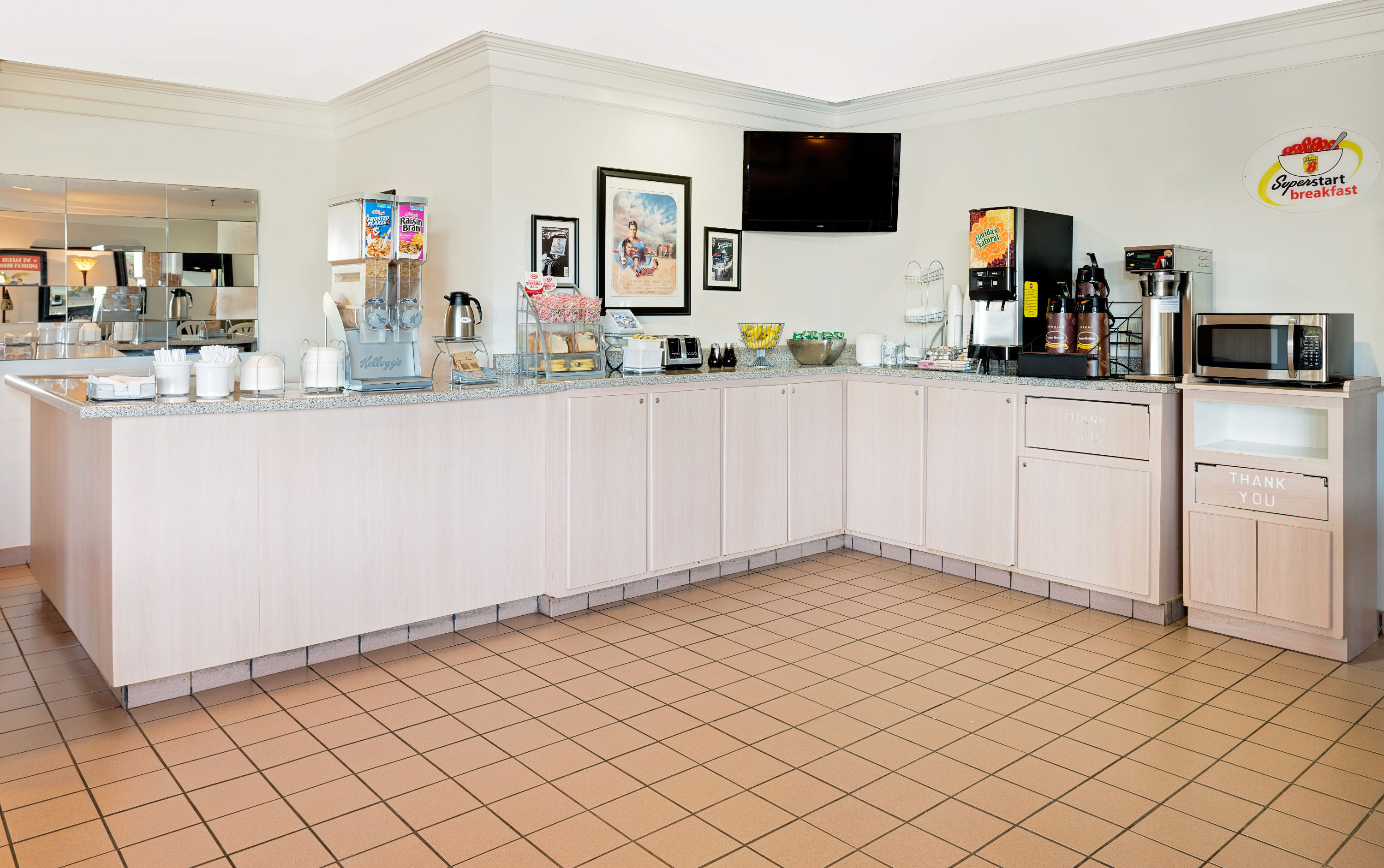 Free breakfast at Super 8 by Wyndham Metropolis in Metropolis, Illinois