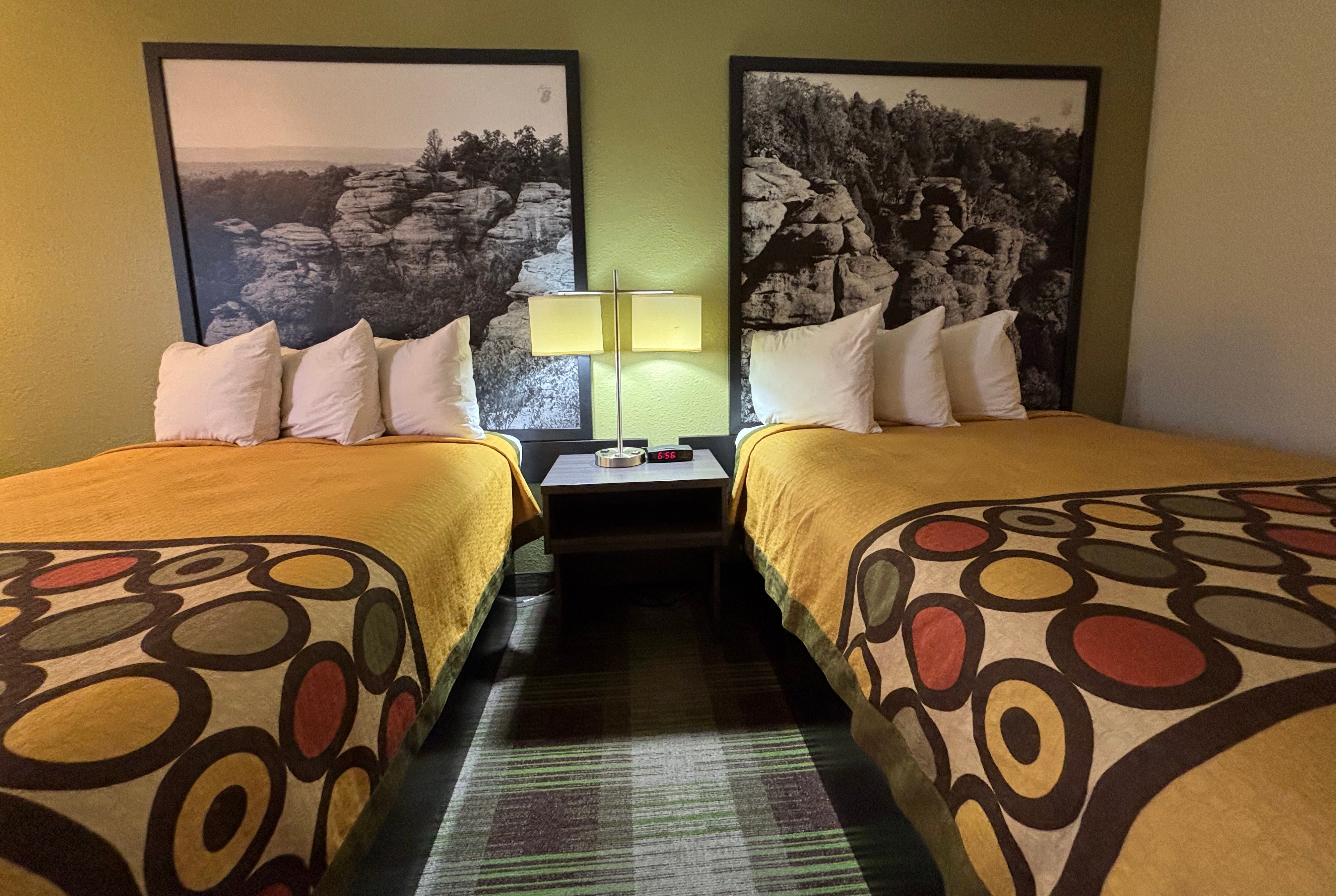 Guest room at the Super 8 by Wyndham Metropolis in Metropolis, Illinois