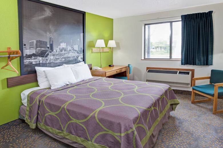 Guest room at the Super 8 Mokena/Frankfort /I-80 in Mokena, Illinois