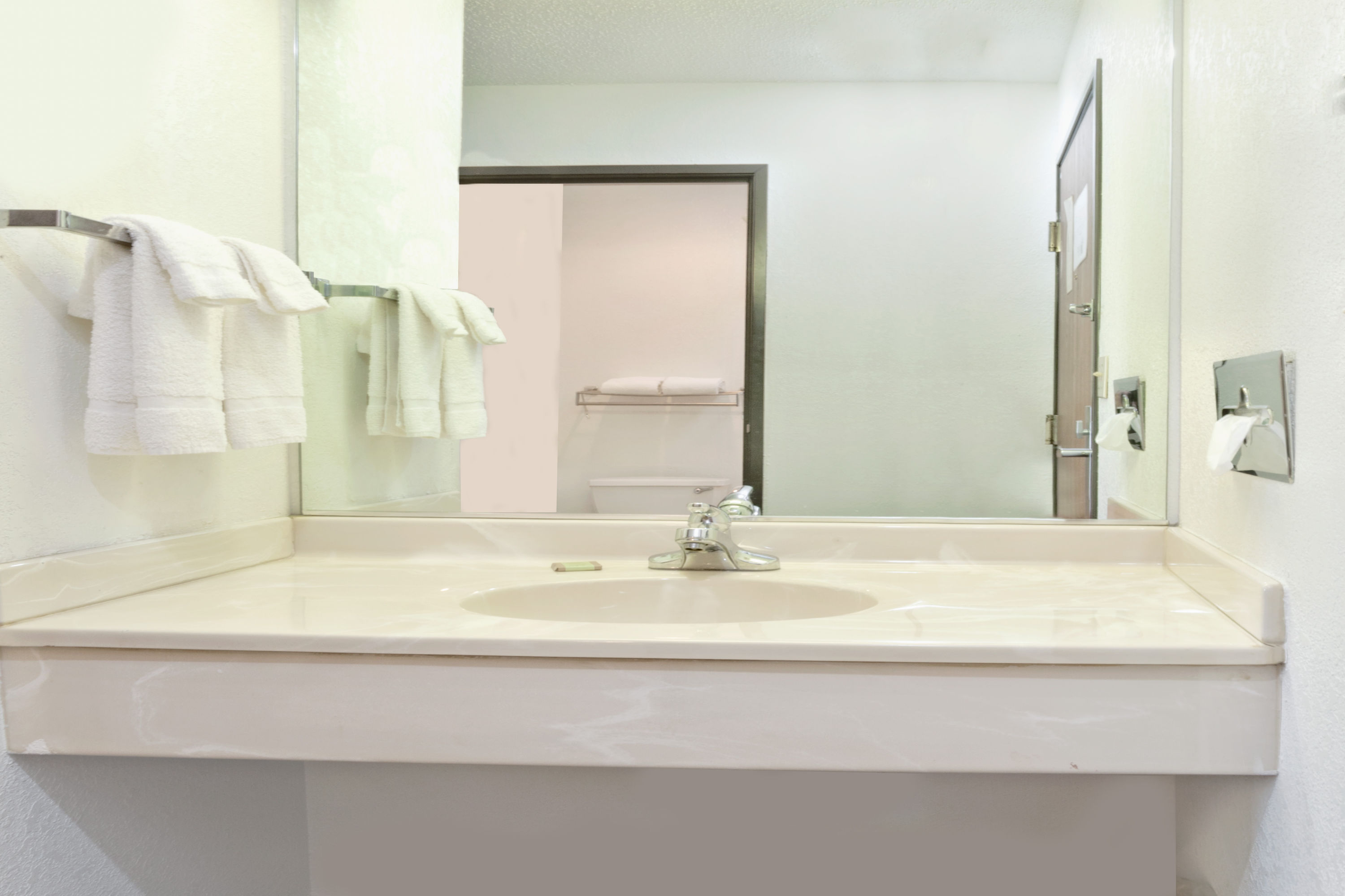 Guest room at the Super 8 by Wyndham Monee in Monee, Illinois