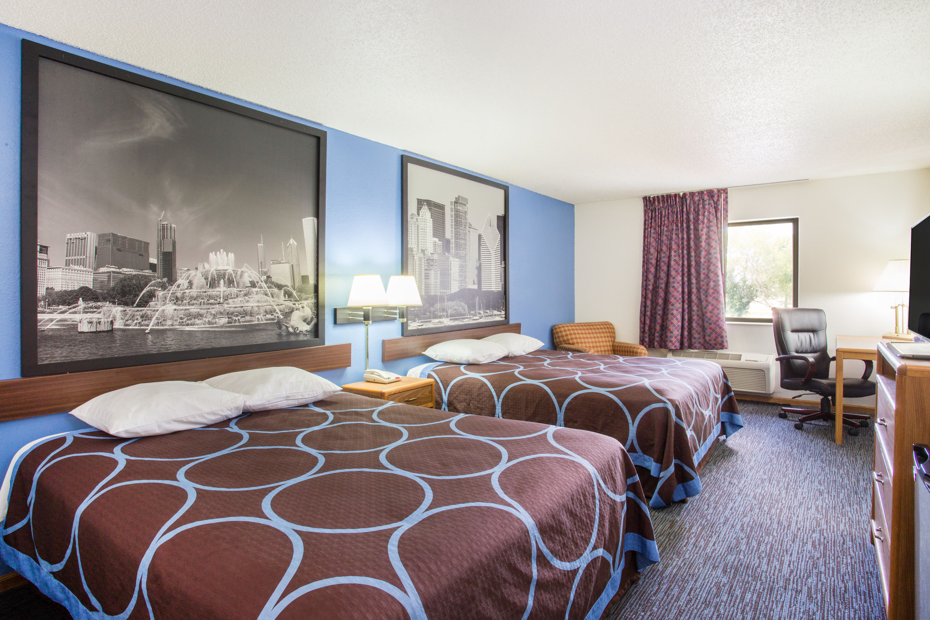 Guest room at the Super 8 by Wyndham Monmouth IL in Monmouth, Illinois