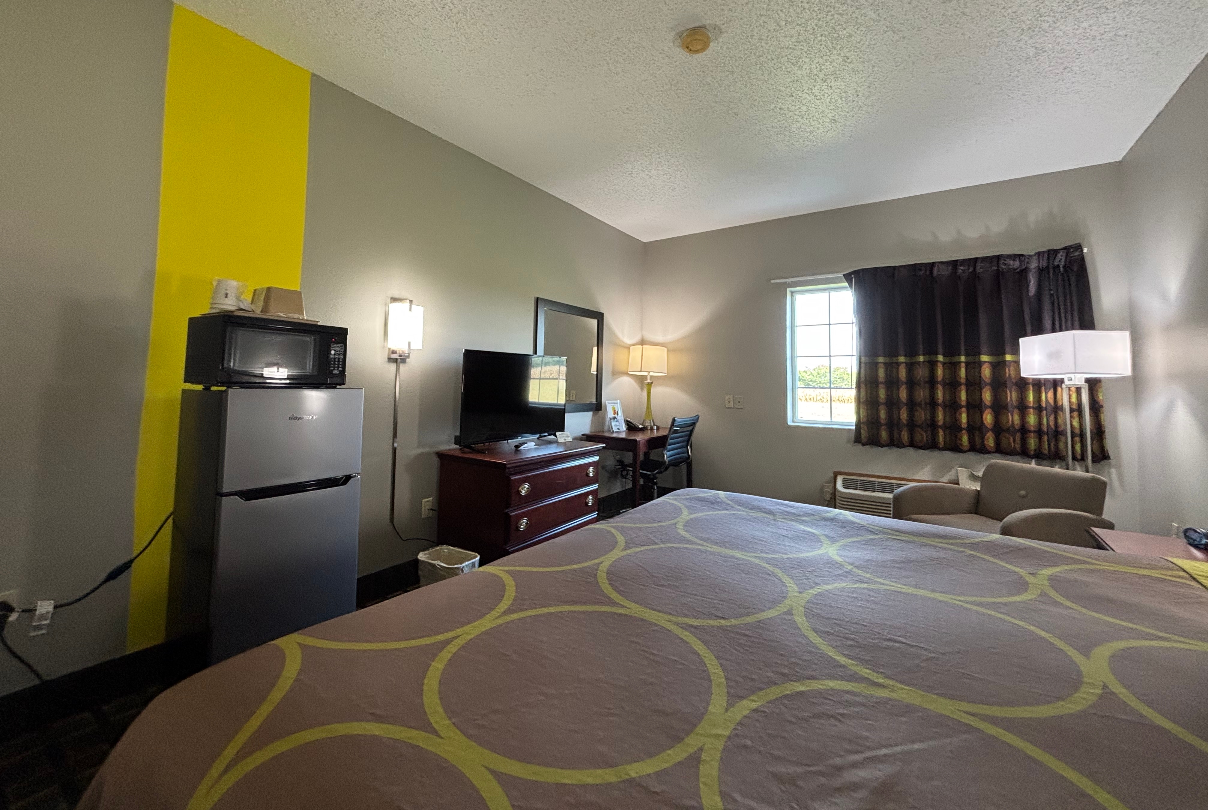 Guest room at the Super 8 by Wyndham Mt. Carmel IL in Mount Carmel, Illinois