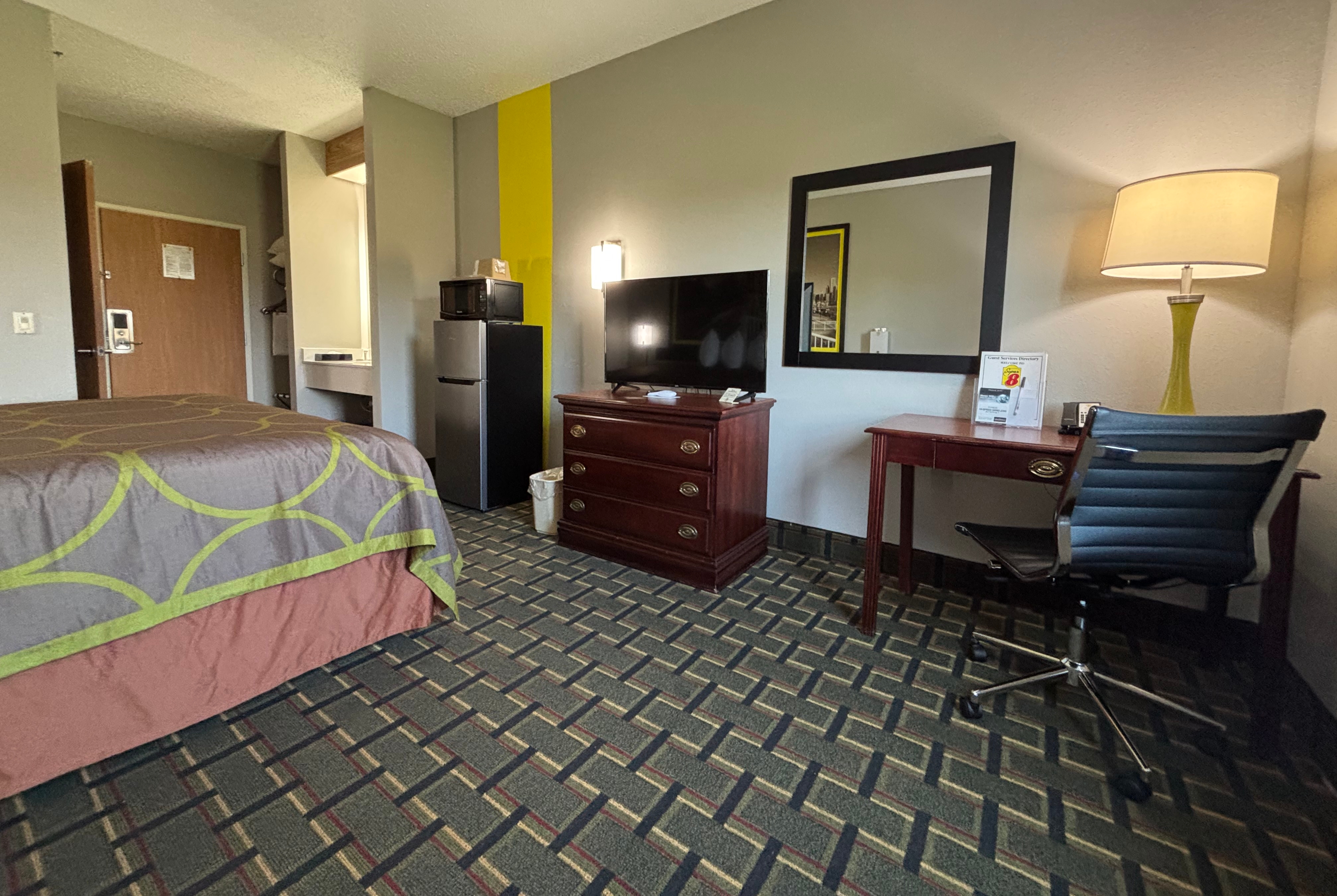 Guest room at the Super 8 by Wyndham Mt. Carmel IL in Mount Carmel, Illinois