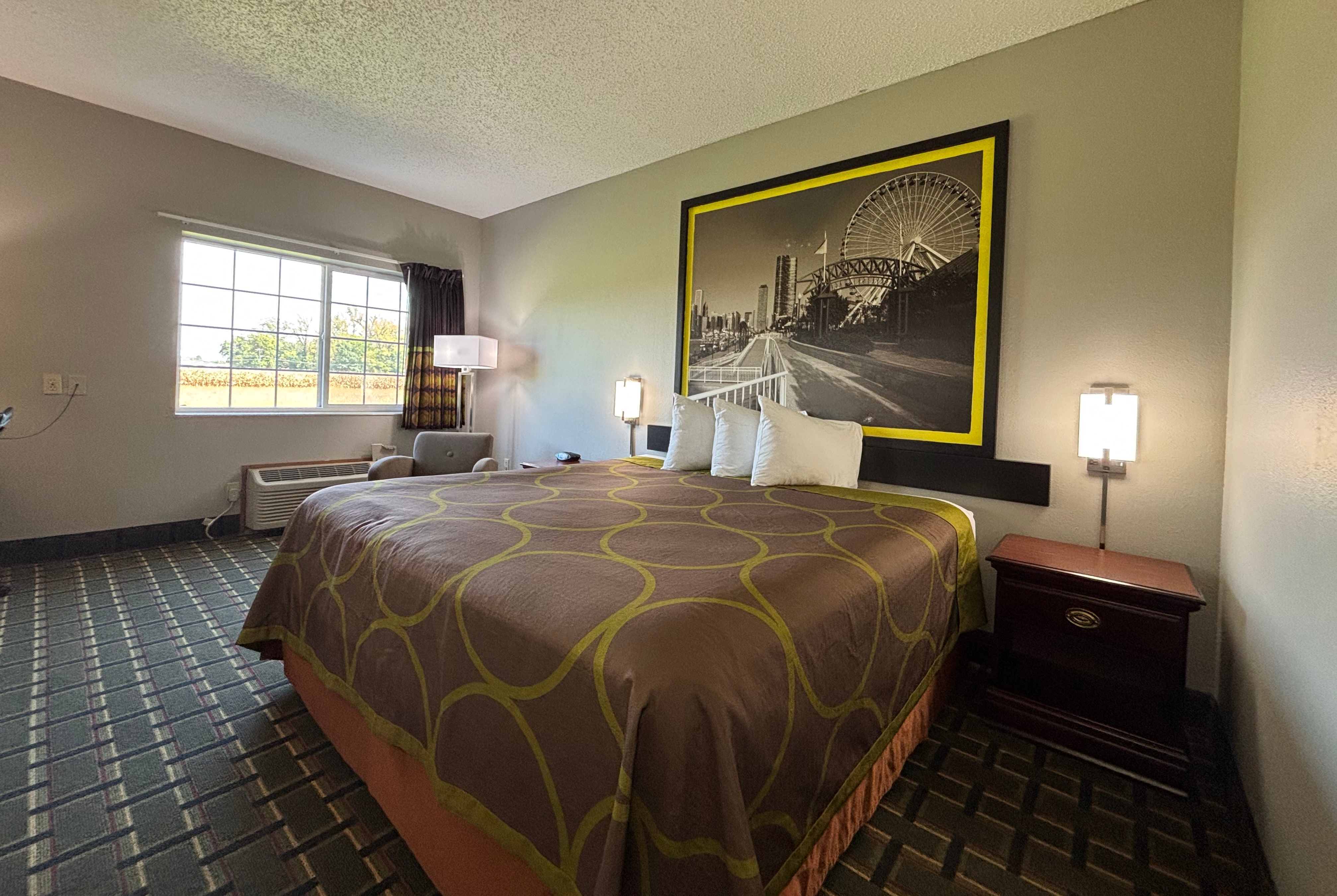 Guest room at the Super 8 by Wyndham Mt. Carmel IL in Mount Carmel, Illinois