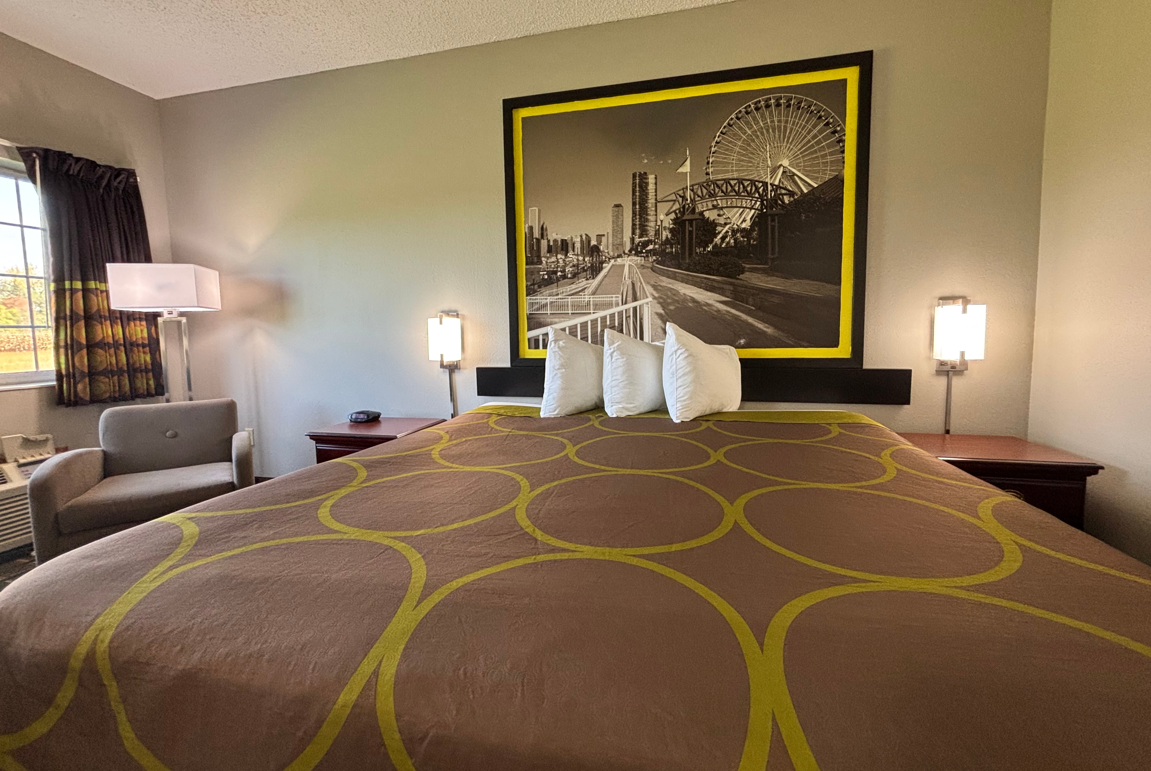 Guest room at the Super 8 by Wyndham Mt. Carmel IL in Mount Carmel, Illinois