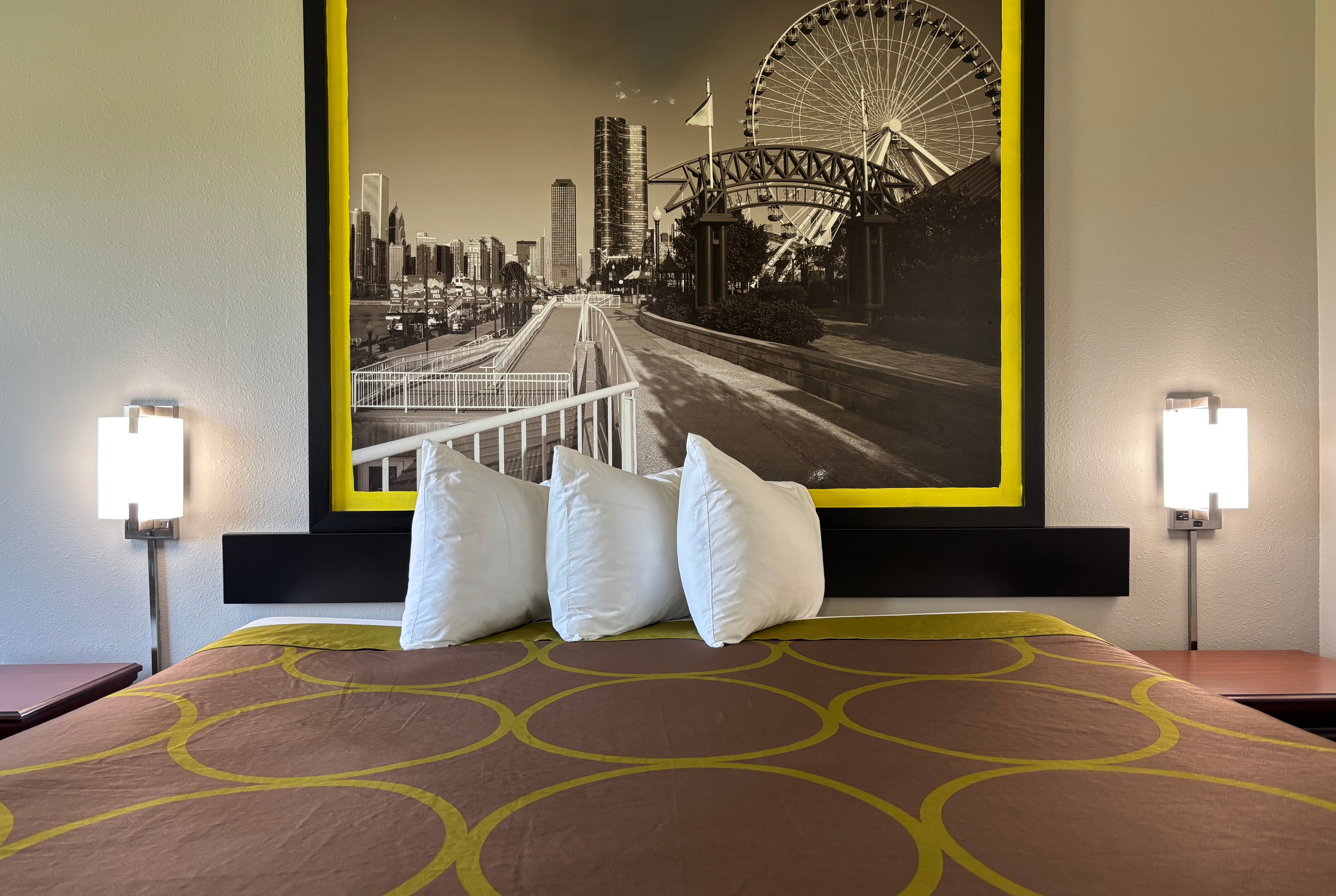 Guest room at the Super 8 by Wyndham Mt. Carmel IL in Mount Carmel, Illinois