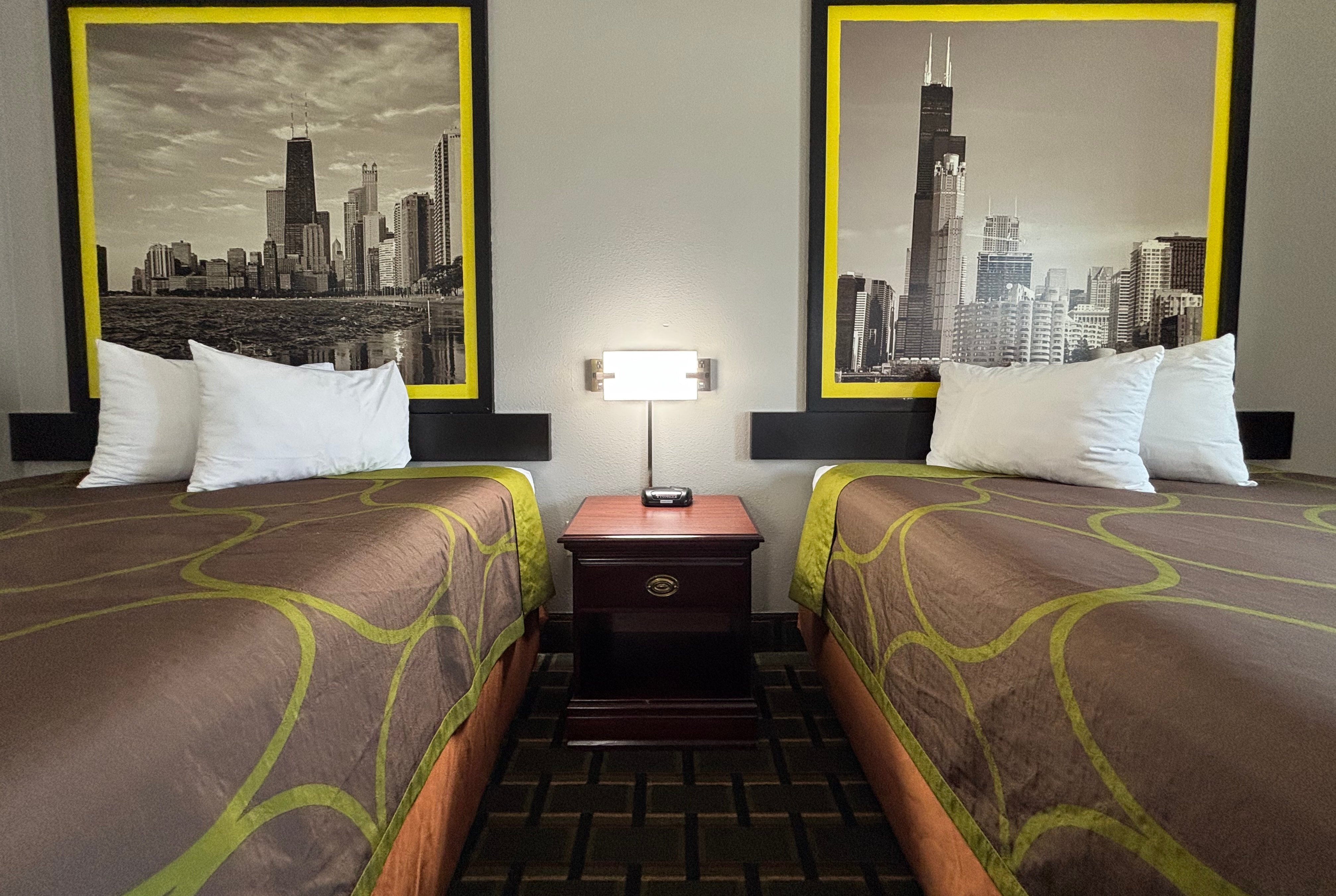 Guest room at the Super 8 by Wyndham Mt. Carmel IL in Mount Carmel, Illinois