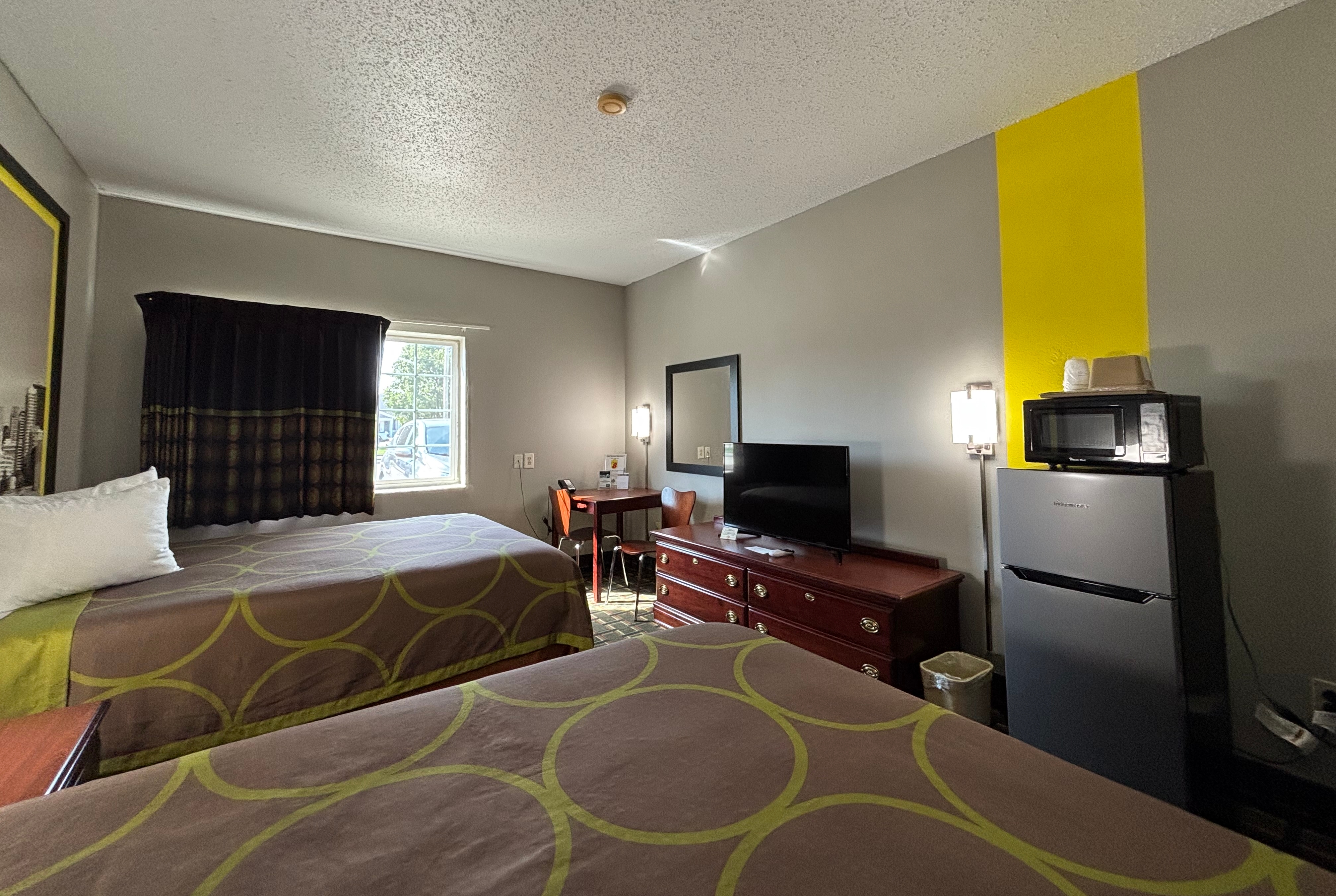 Guest room at the Super 8 by Wyndham Mt. Carmel IL in Mount Carmel, Illinois