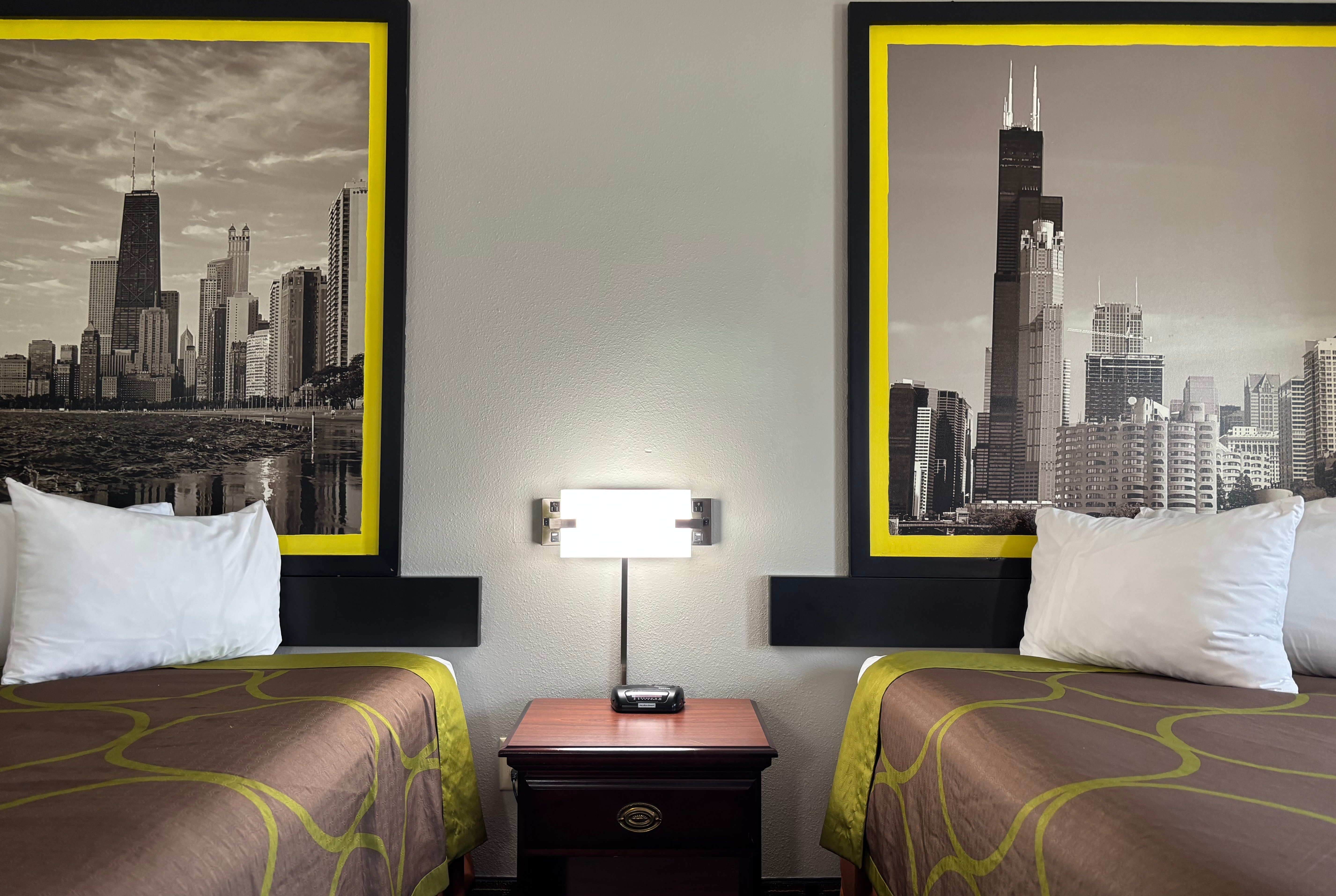 Guest room at the Super 8 by Wyndham Mt. Carmel IL in Mount Carmel, Illinois